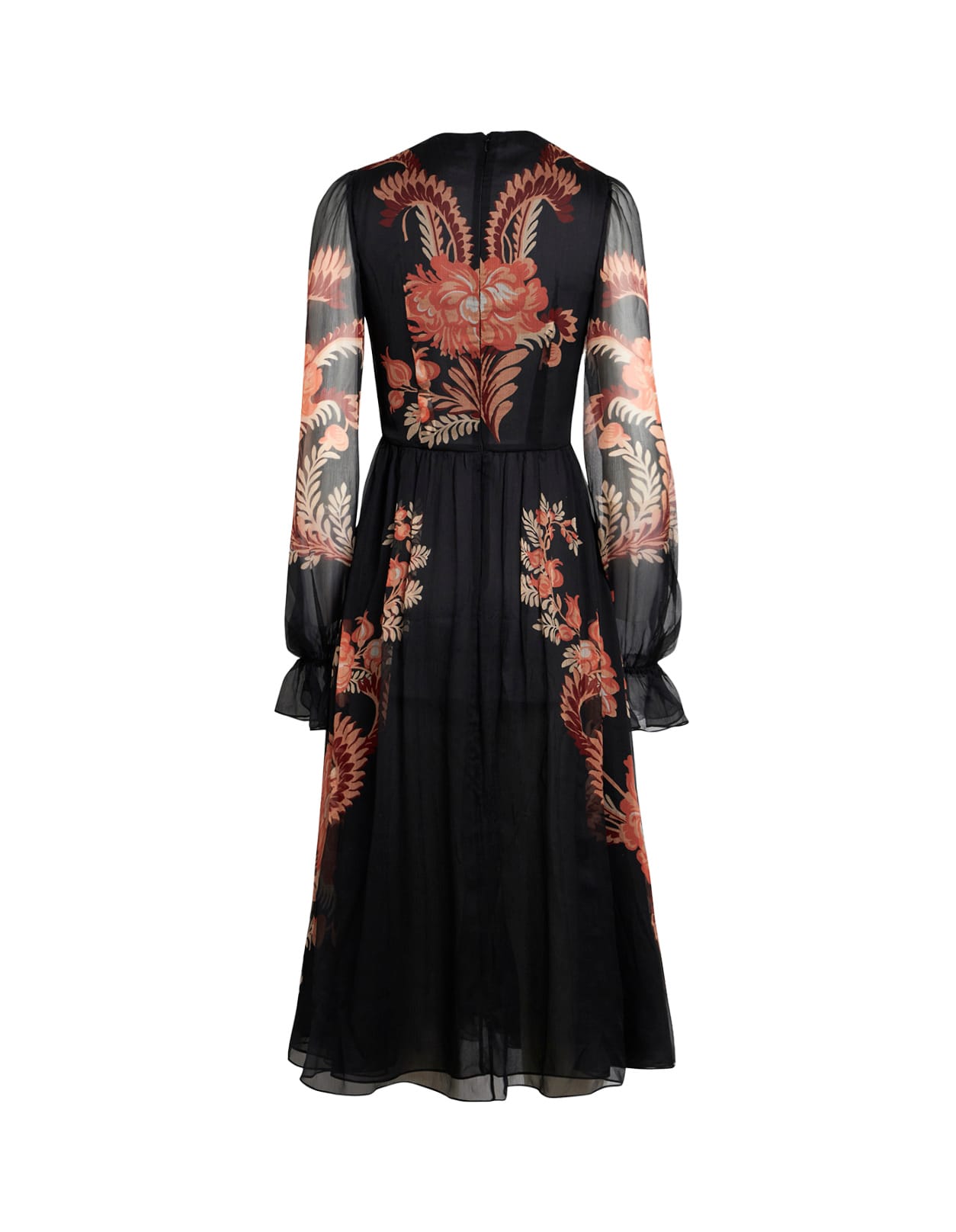 Shop Etro Printed Black Chiffon Dress