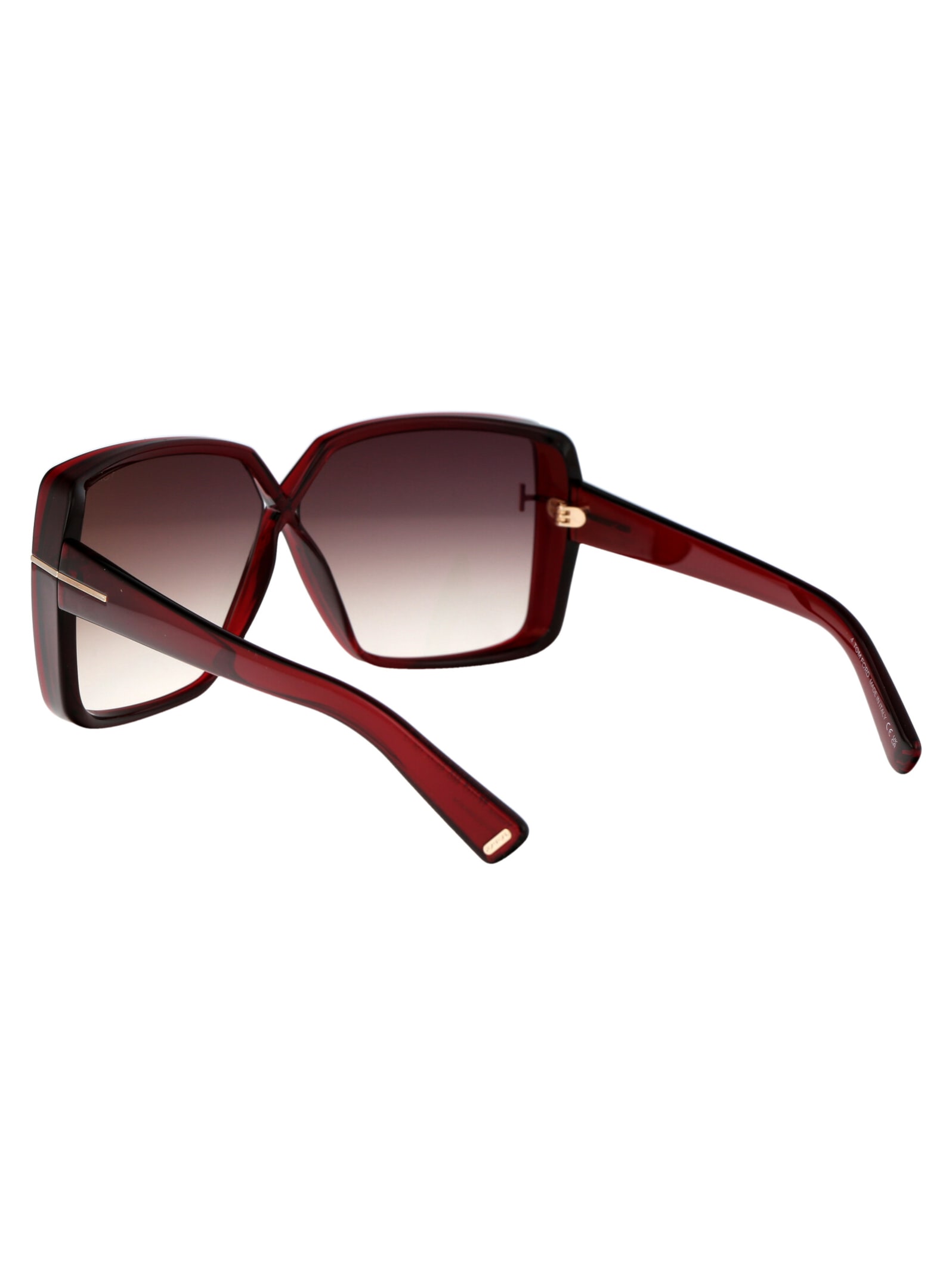 Shop Tom Ford Yvonne Sunglasses In 66g Rosso Luc / Marrone Specchiato