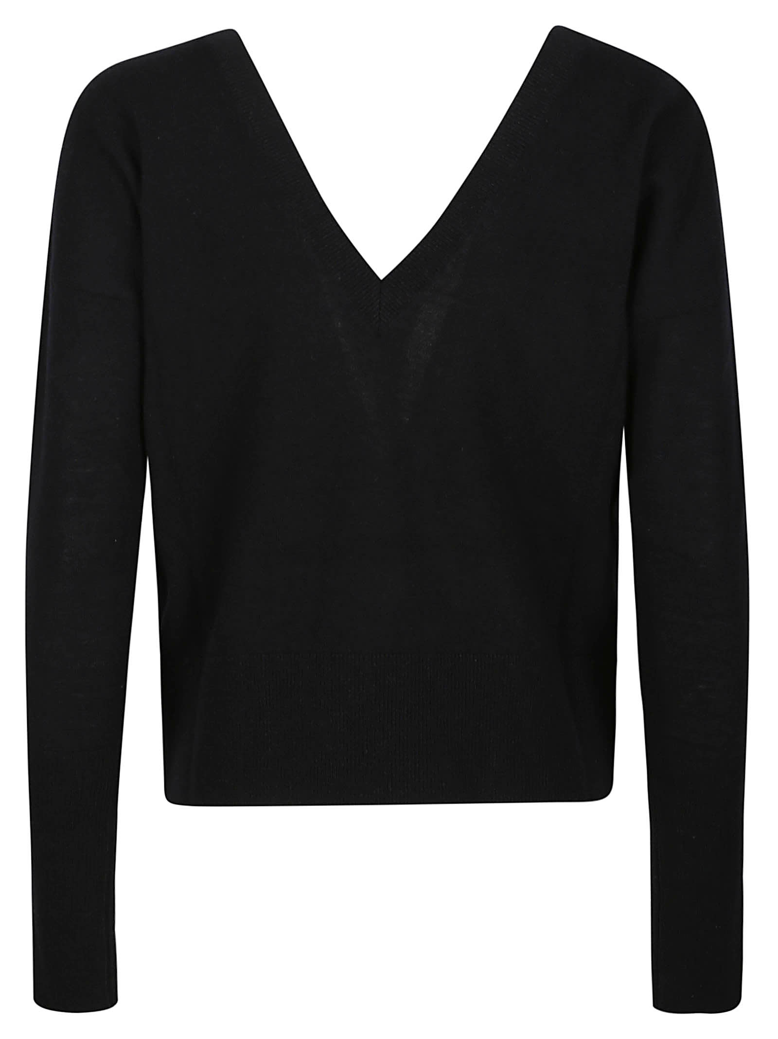 Shop Federica Tosi V-neck Sweater In Nero