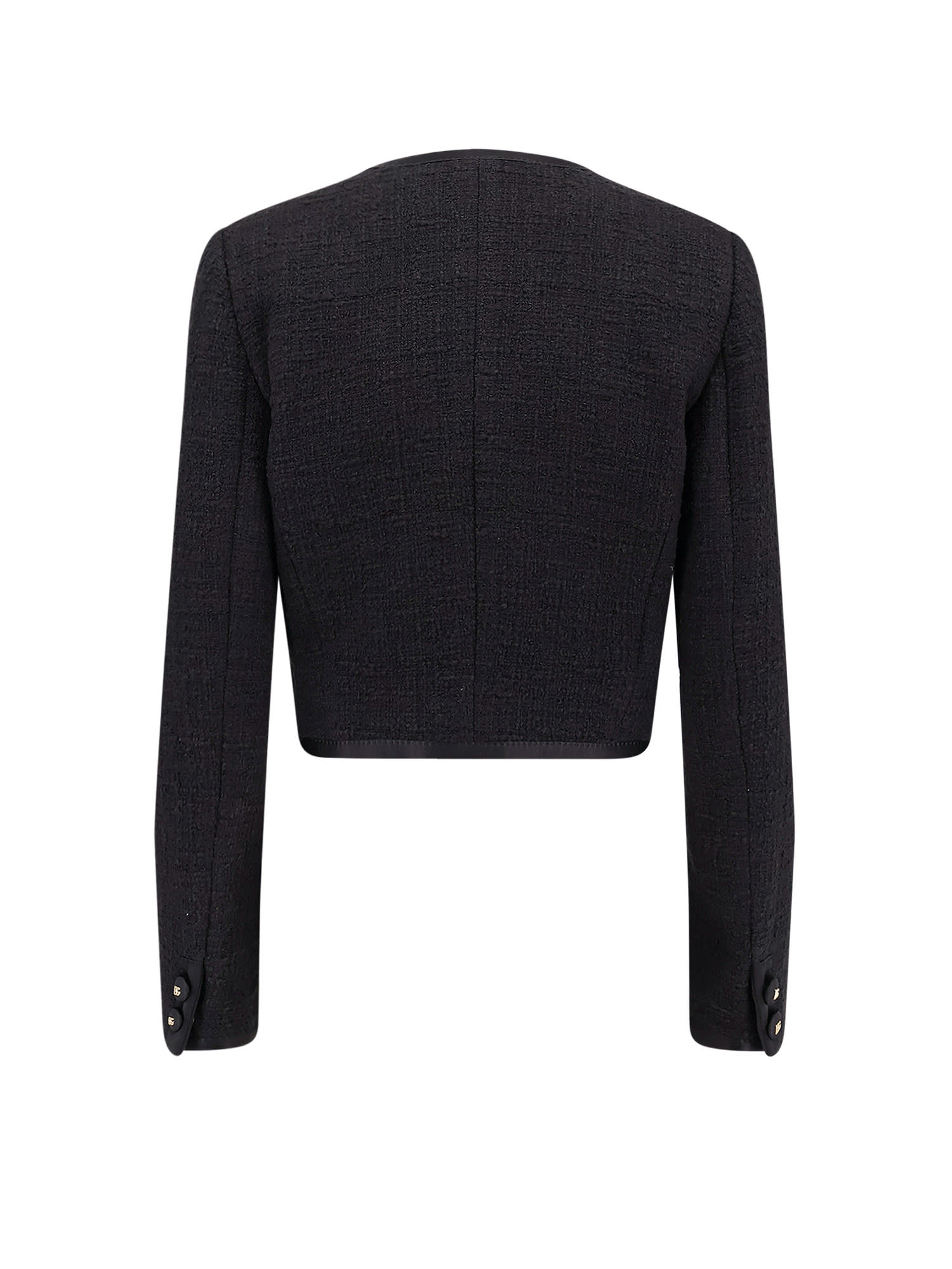 Dolce & Gabbana Women Cotton And Viscose Blazer With Animalier Print Lining In Black