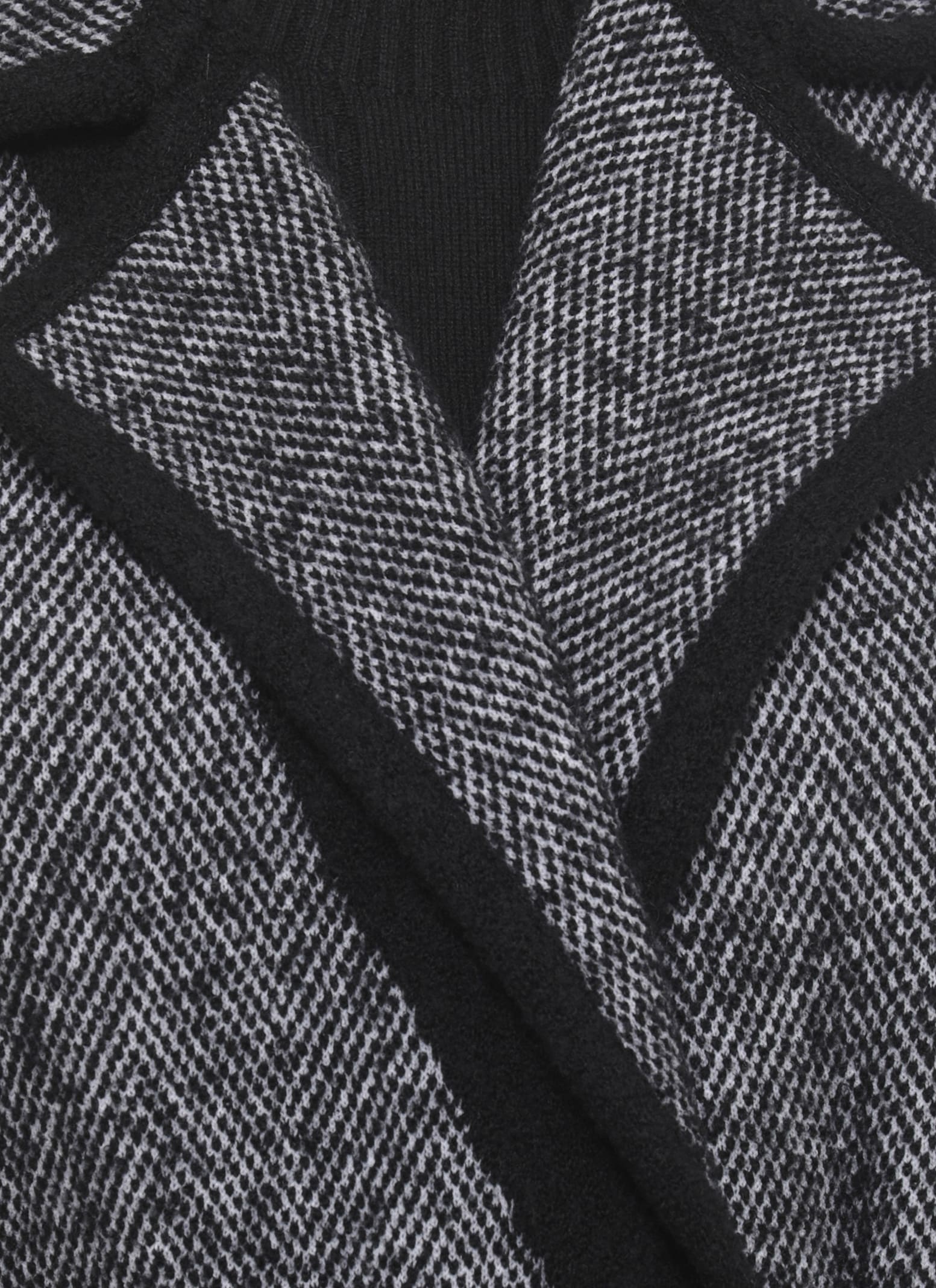 D Exterior Wool Double-breasted Coat In Black