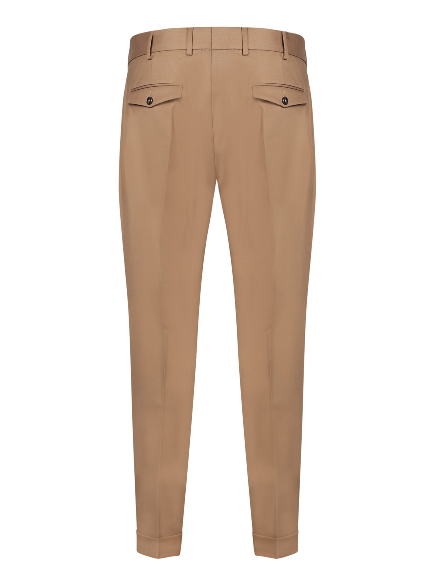 Pt Torino Dark Beige Regular Fit Trousers In Beige
