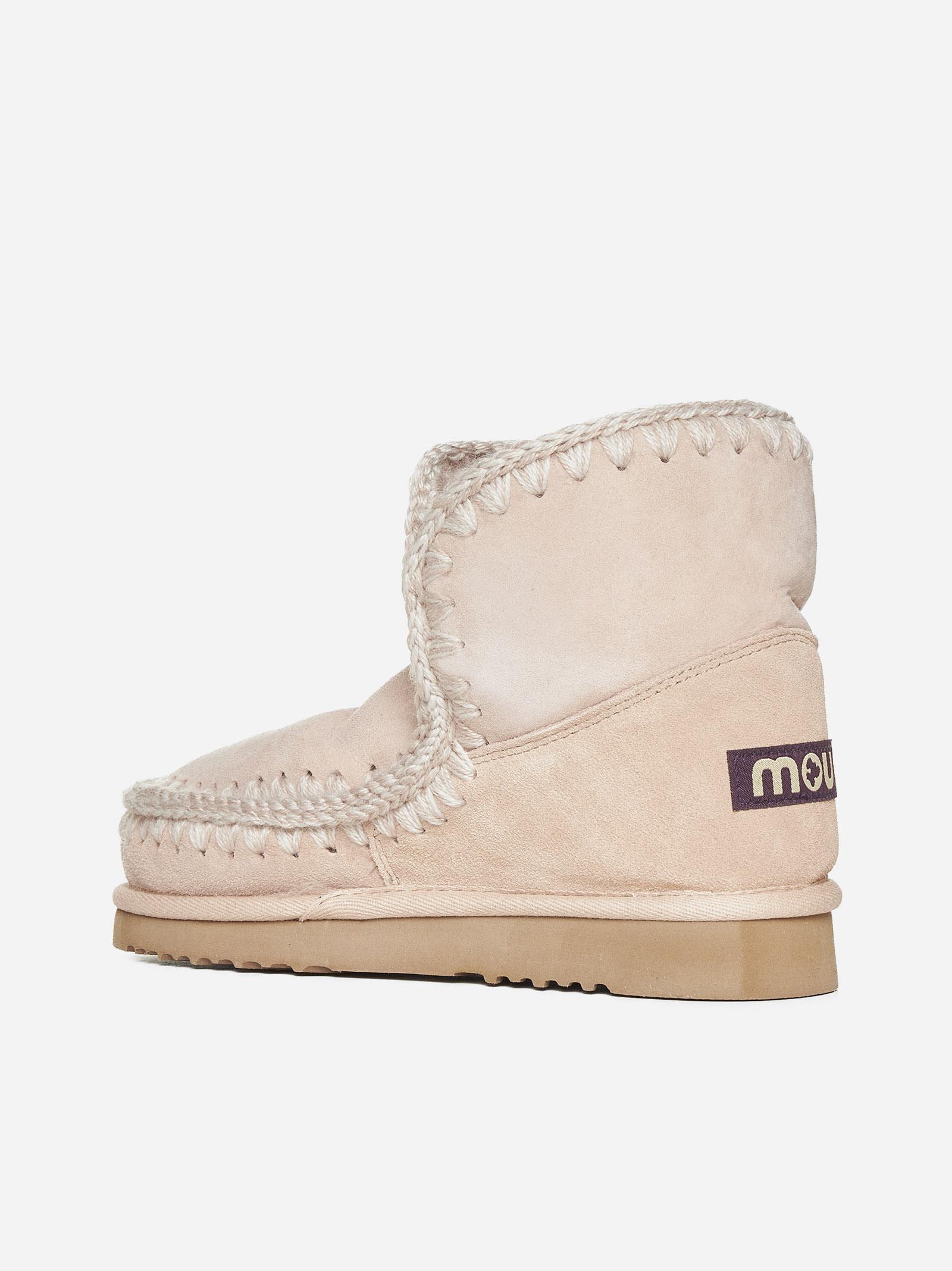 Shop Mou Eskimo Suede And Shearling Ankle Boots