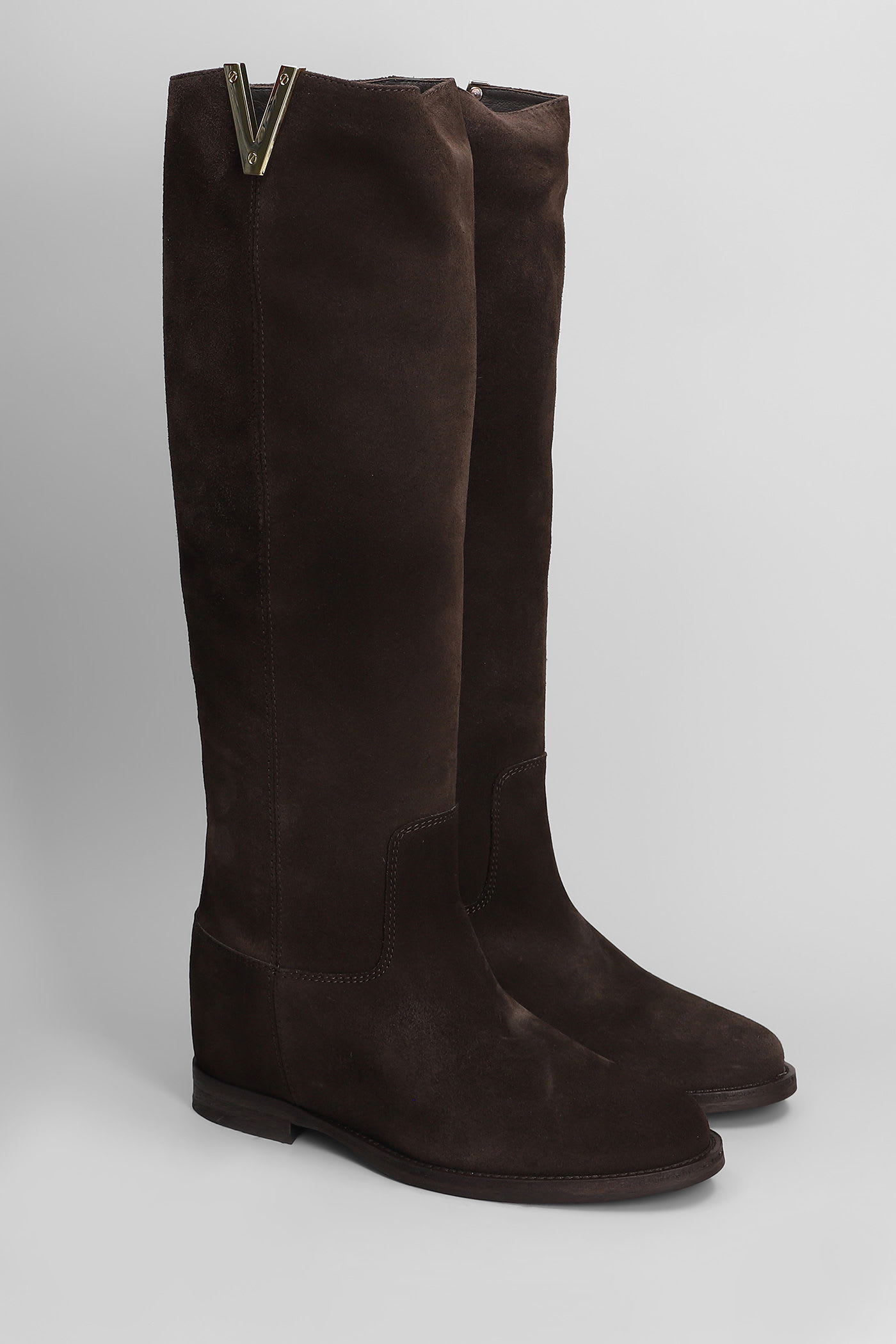 Via Roma 15 In Dark Brown Suede In Brown