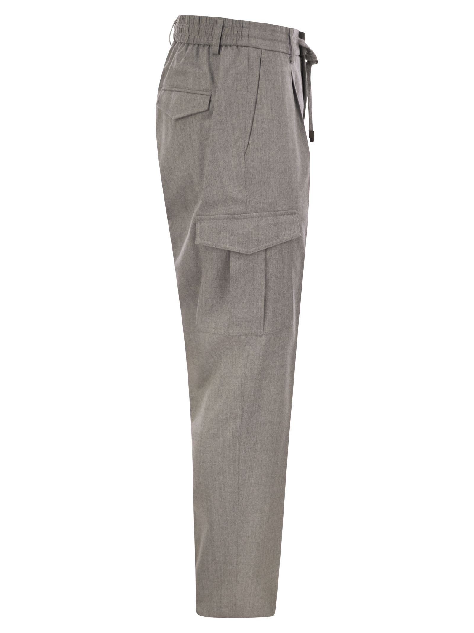 Peserico Men's Wool, Silk And Cashmere Jogger Trousers In Grey