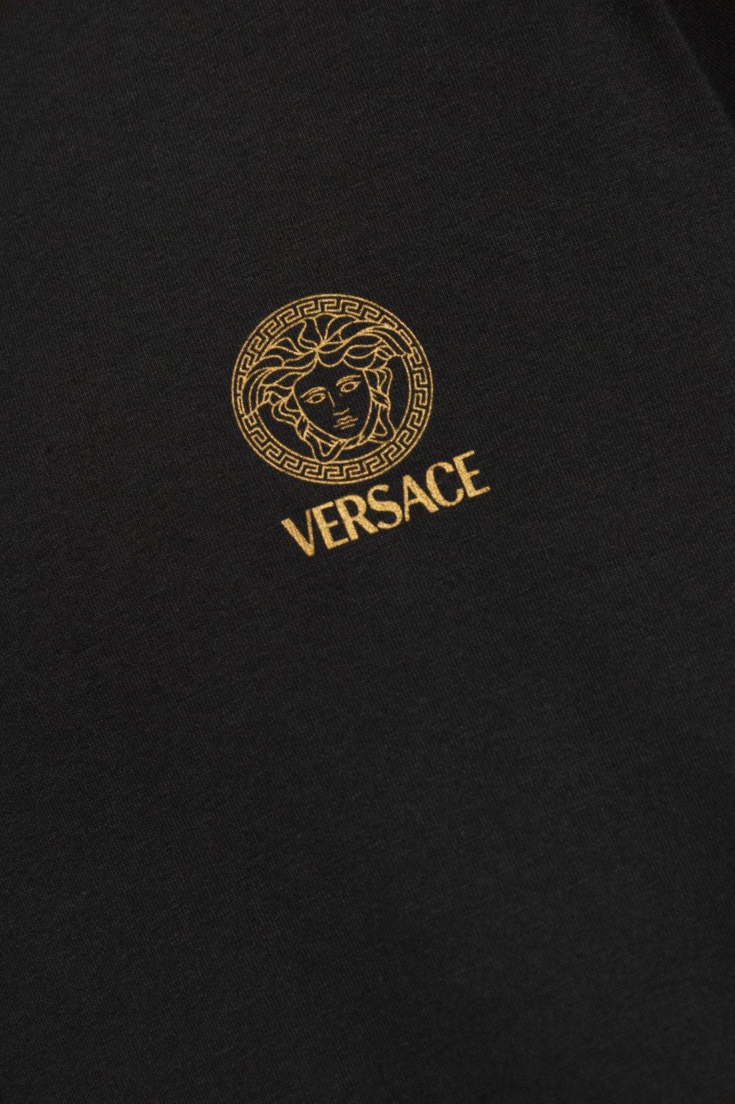 Shop Versace 2-pack Crewneck T-shirts In Black