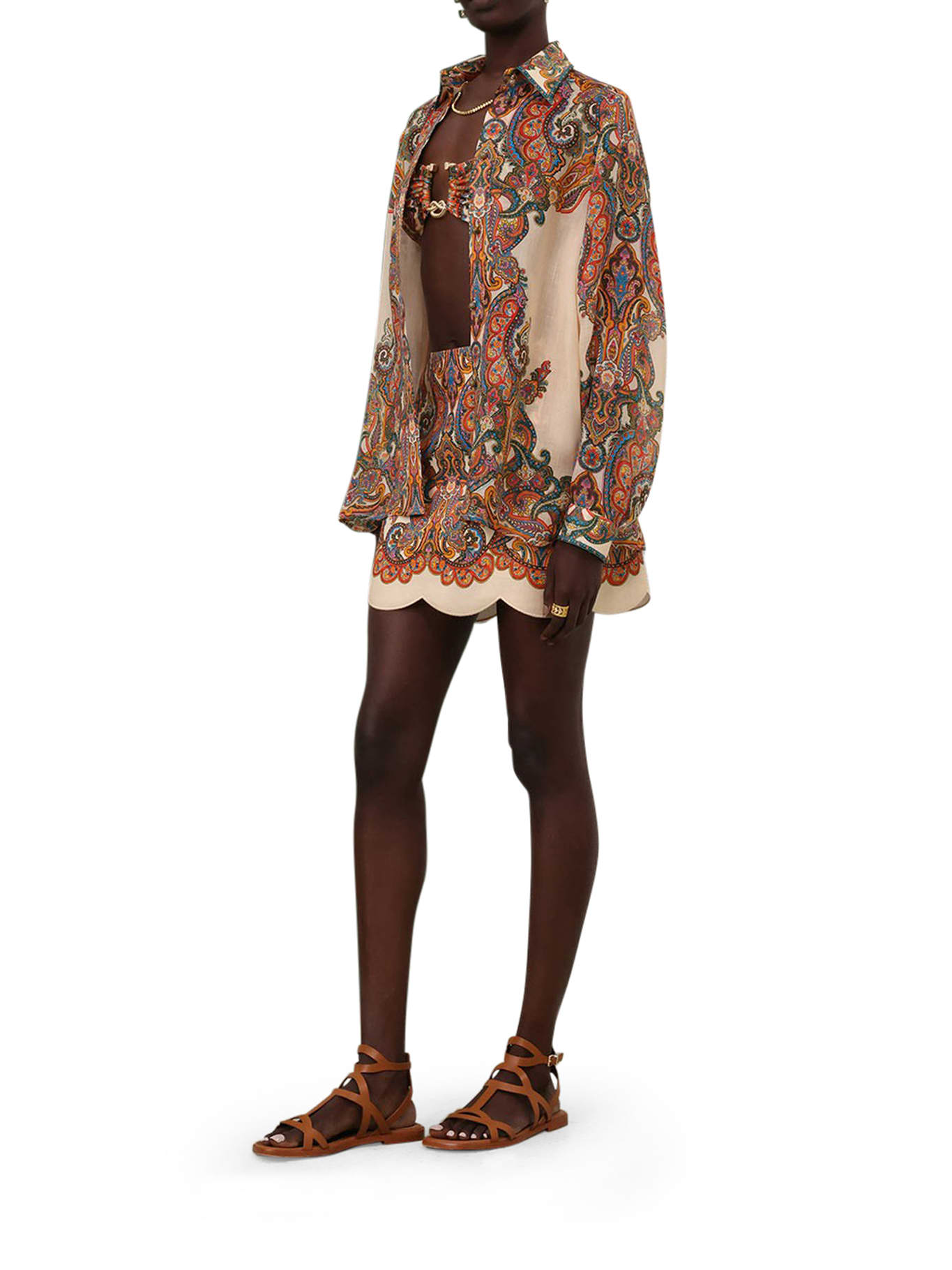 Shop Zimmermann Ottie Oversized Shirt In Undefined