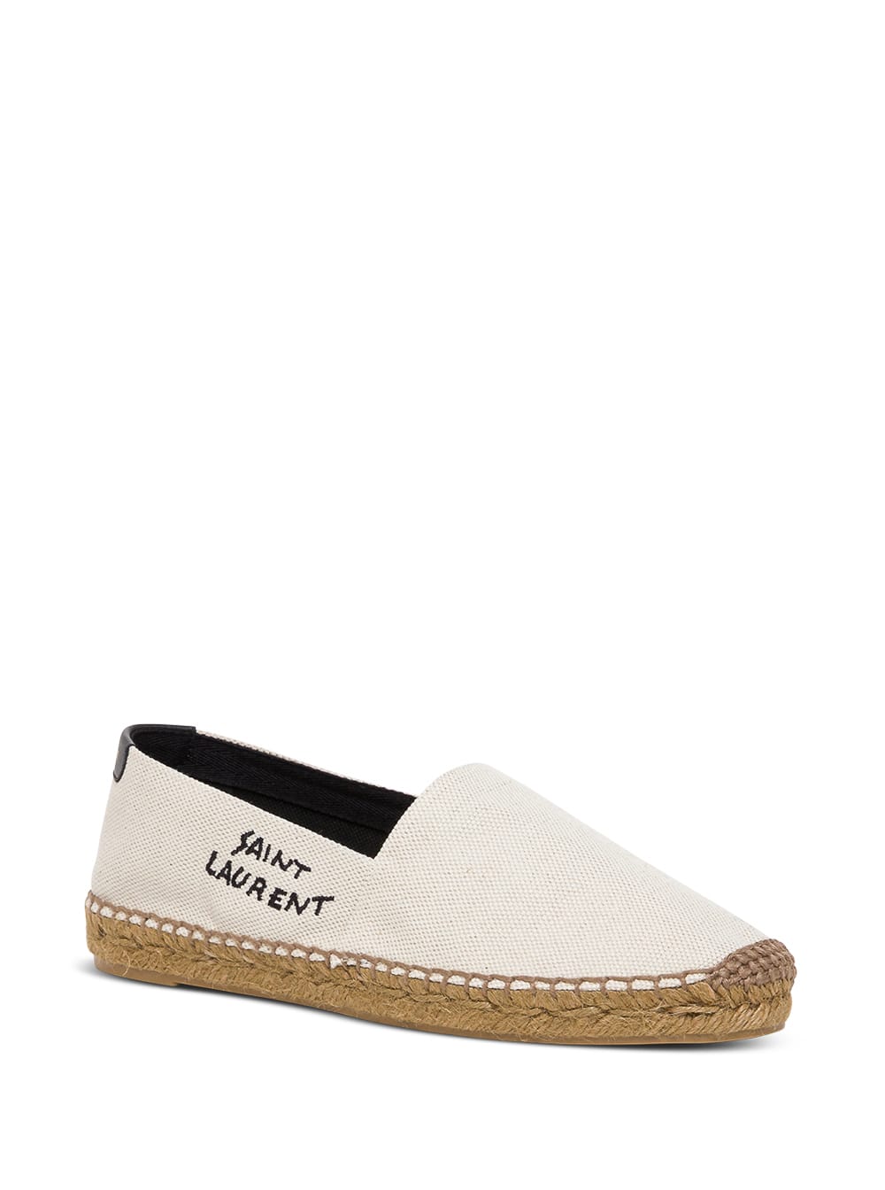 Shop Saint Laurent Espadrilles In White Canvas With Logo In Beige