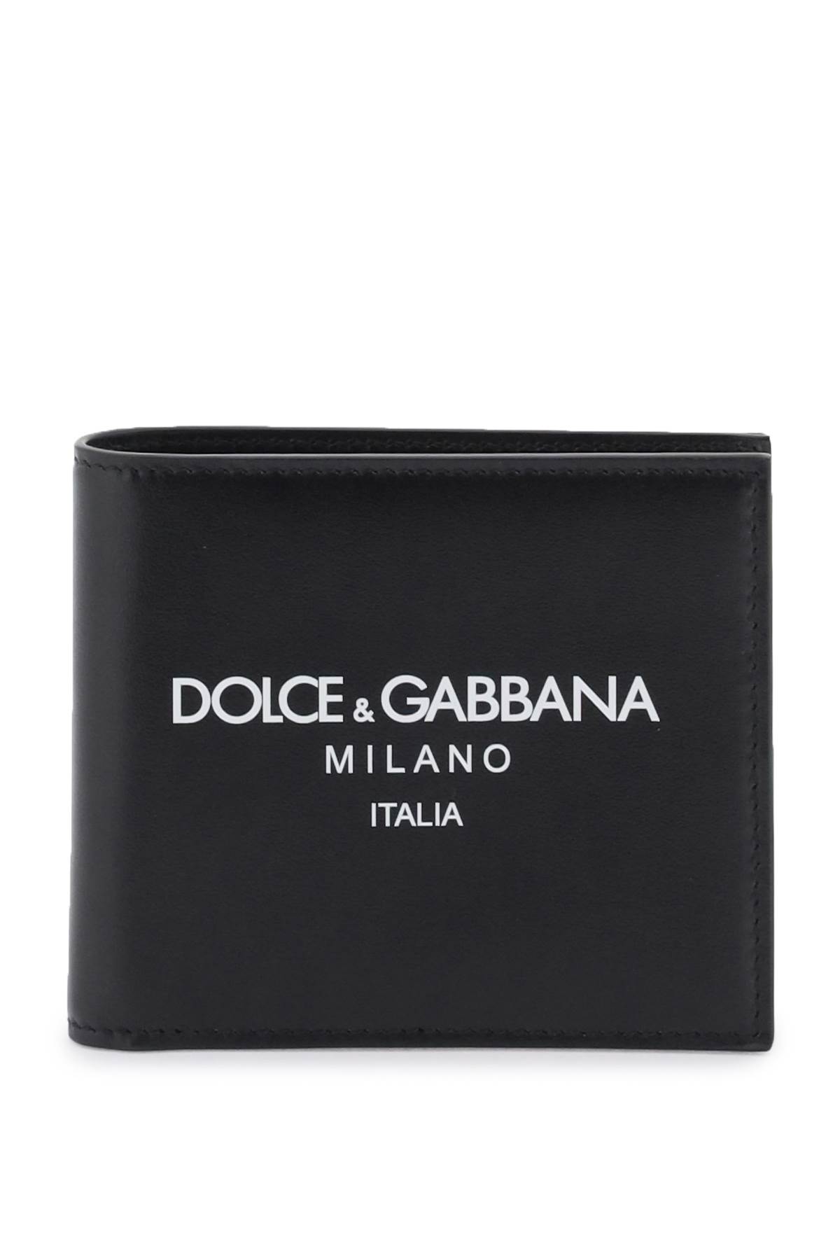 Shop Dolce & Gabbana Wallet With Logo In Dg Milano Italia (black)