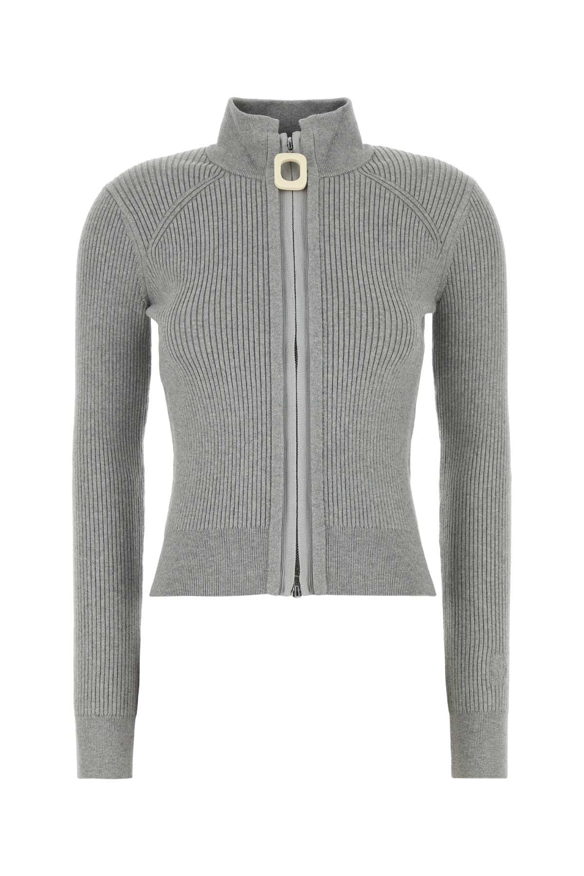 J.W. Anderson J. W. Anderson Grey Stretch Cotton Blend Cardigan