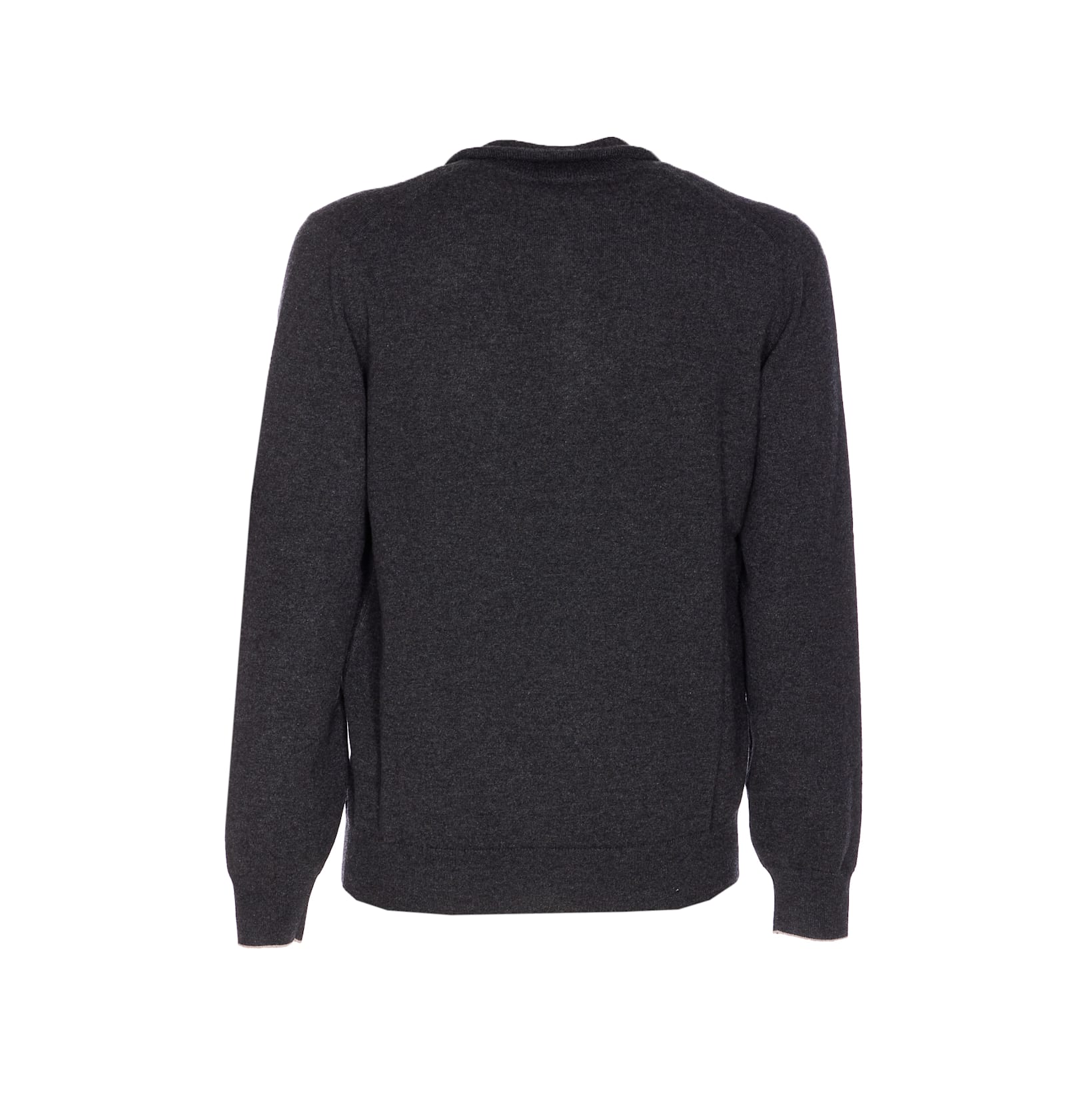 Brunello Cucinelli Half Zip Cashmere Sweater In Gray