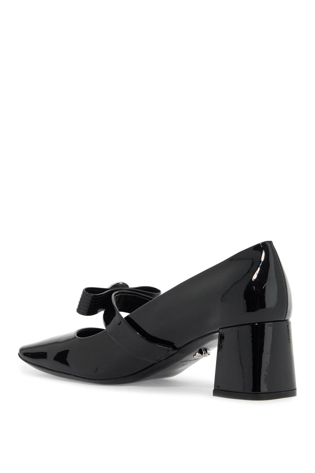 Shop Versace Gianni Ribbon Patent Leather Dã© In Black-palladium (black)