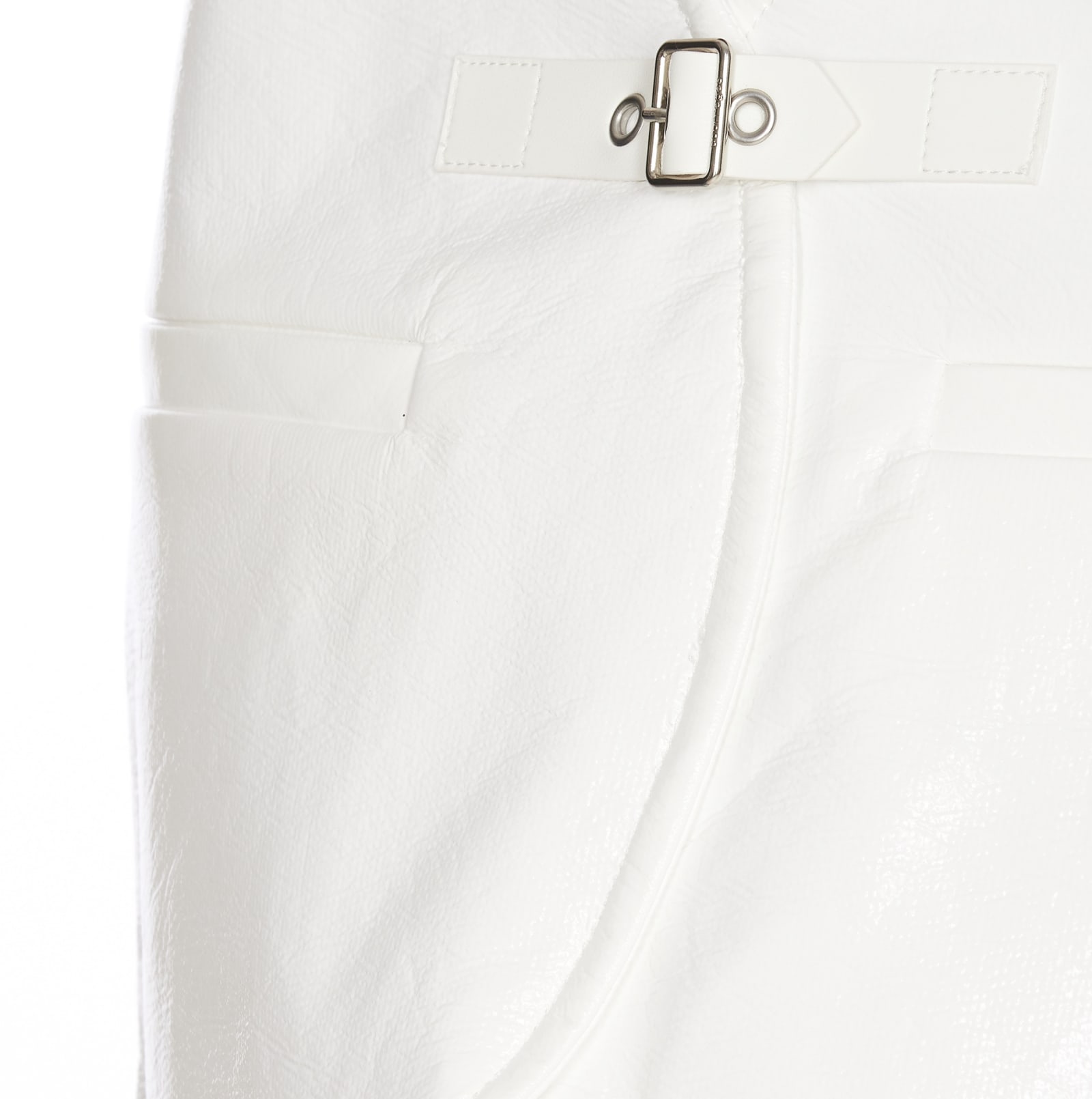 Shop Courrèges Ellipse Vinyl Mini Skirt In White