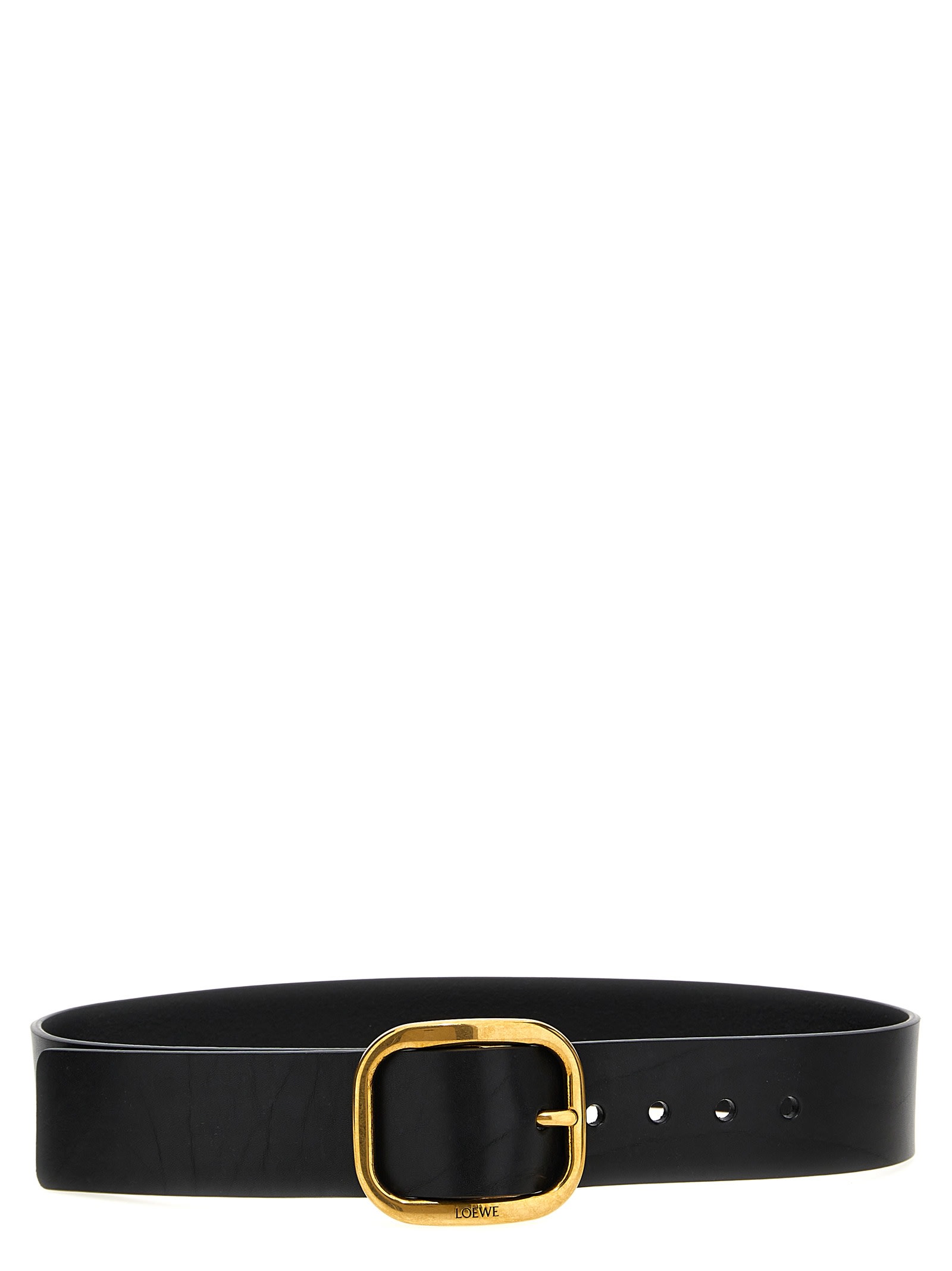 Shop Loewe Pin Buckle Leather Belt In Black