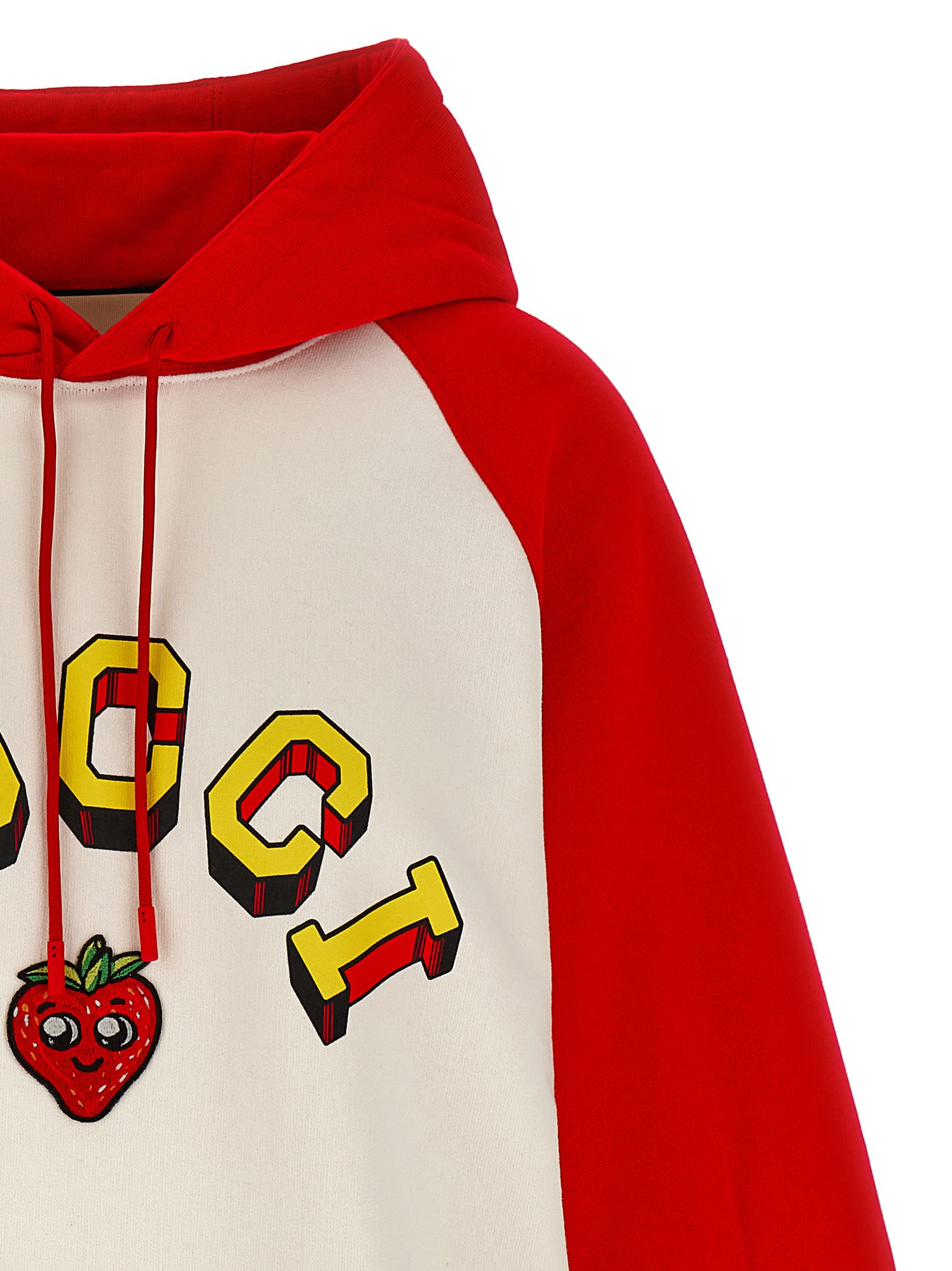 Shop Gucci Logo Hoodie In Multicolor