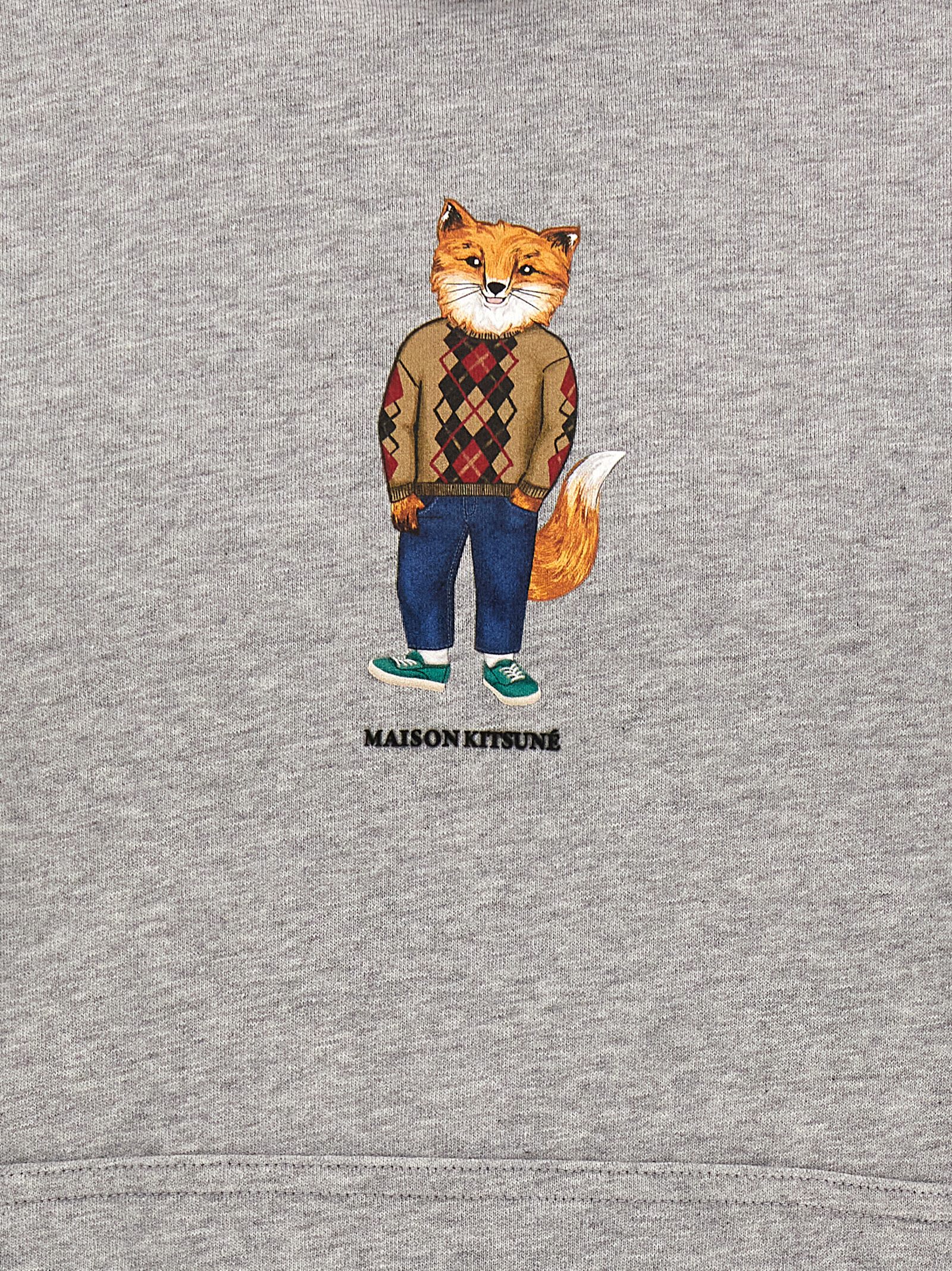 Shop Maison Kitsuné Dressed Fox Hoodie In Gray