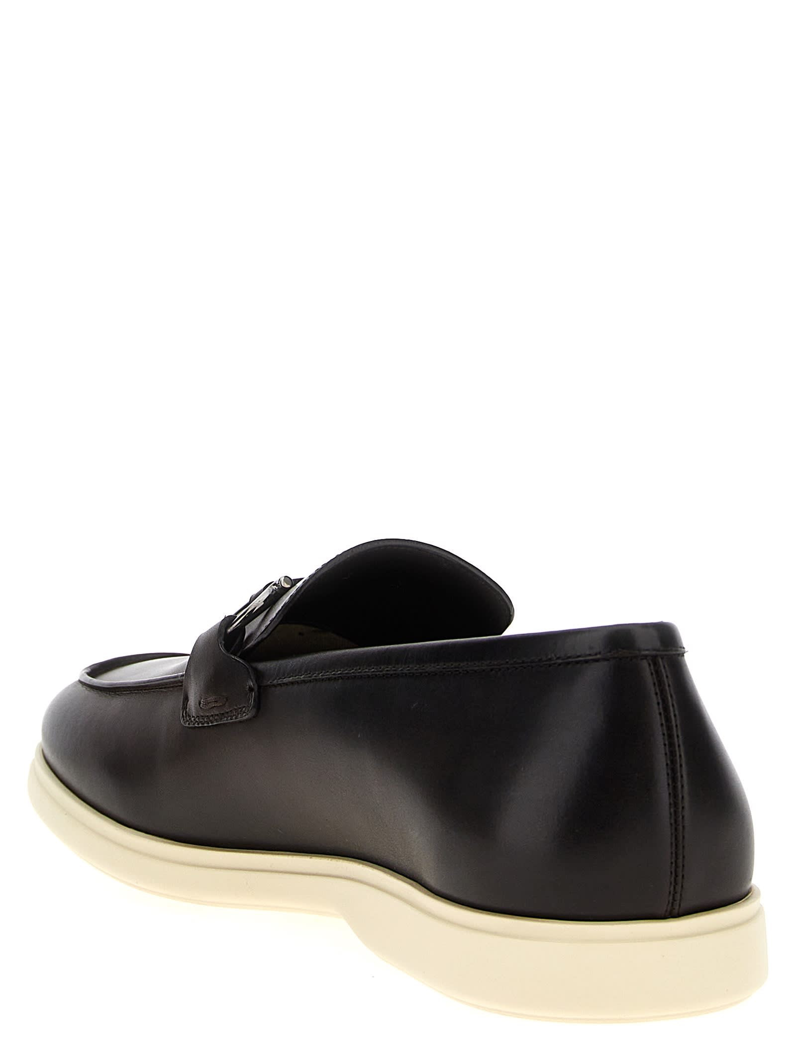 Ferragamo Dark Brown Cosimo Loafers In Brown