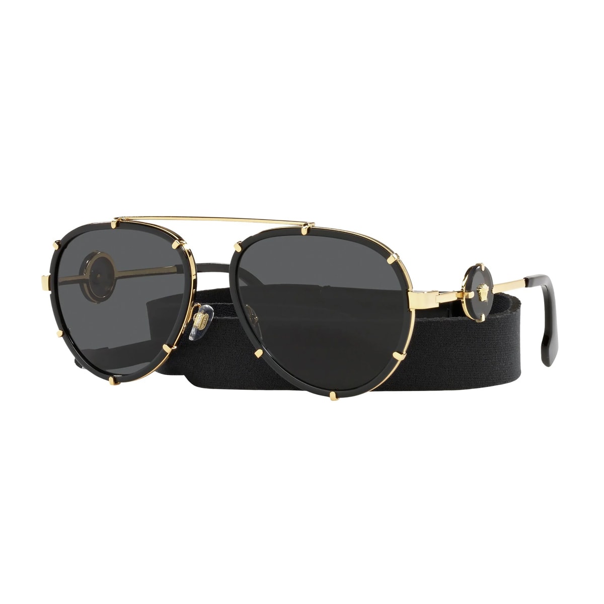 Shop Versace Ve2232 143887 Sunglasses In Oro