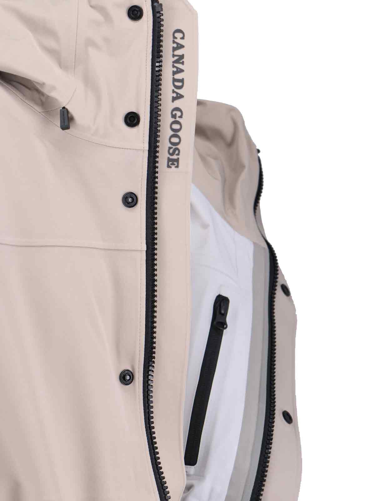 Canada Goose Versatile Hooded Jacket Featuring Functional Elements In Neutral