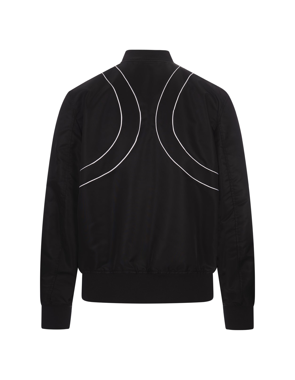 Shop Alexander Mcqueen Piping Harness Bomber Jacket In Black