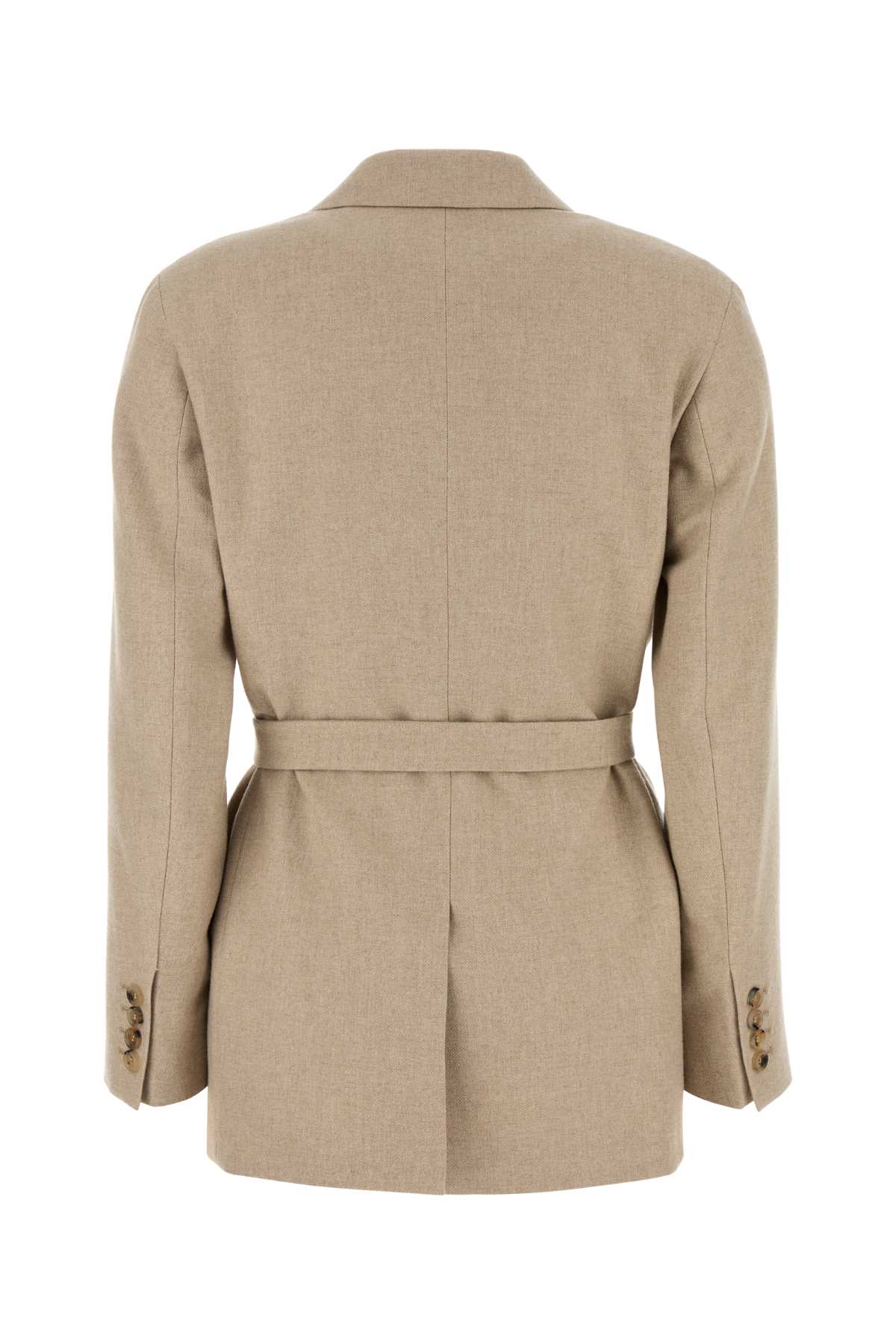 Max Mara Cappuccino Wool Blend Randers Blazer In Albino