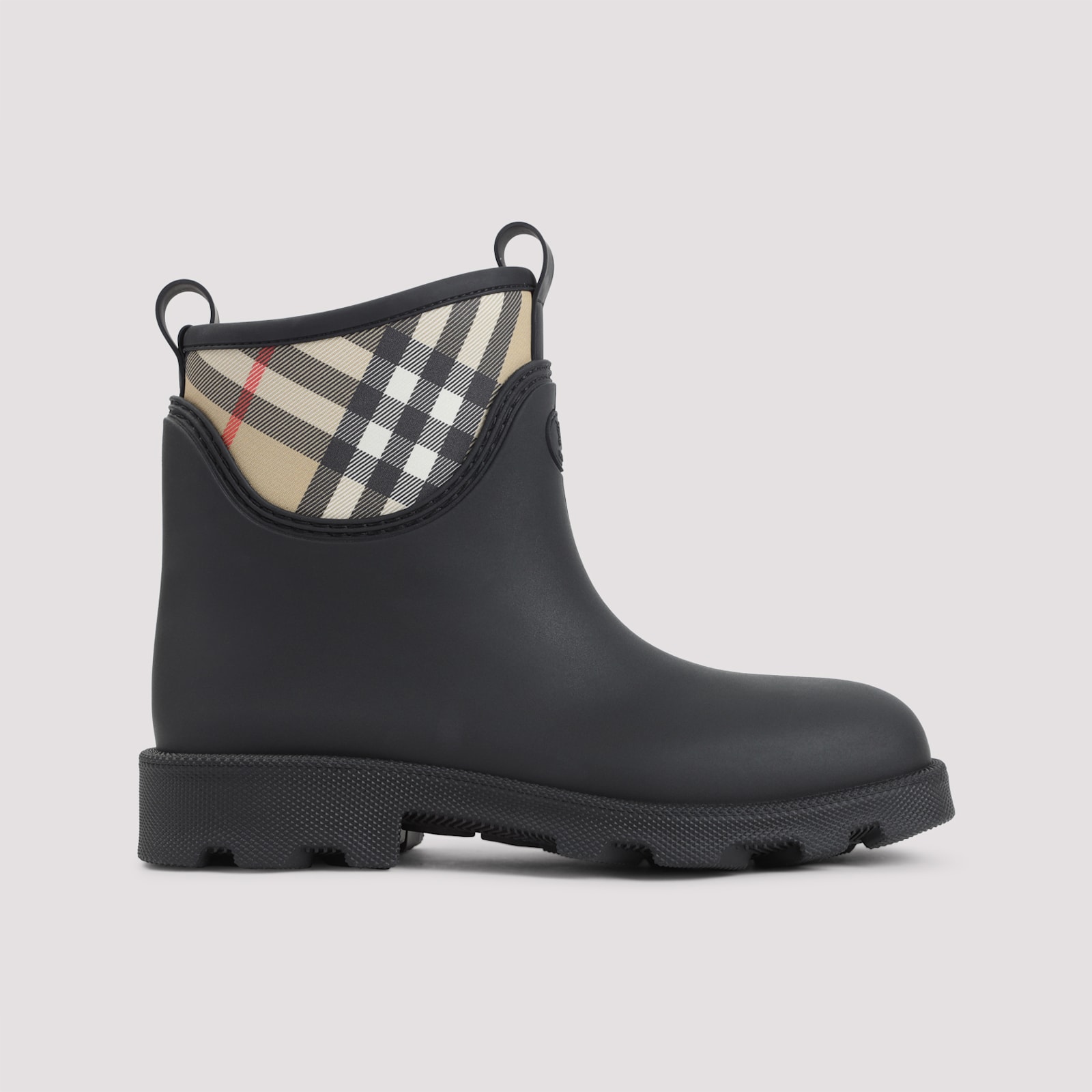 Burberry Marsh Stamp Rubber Ankle Boots In Black