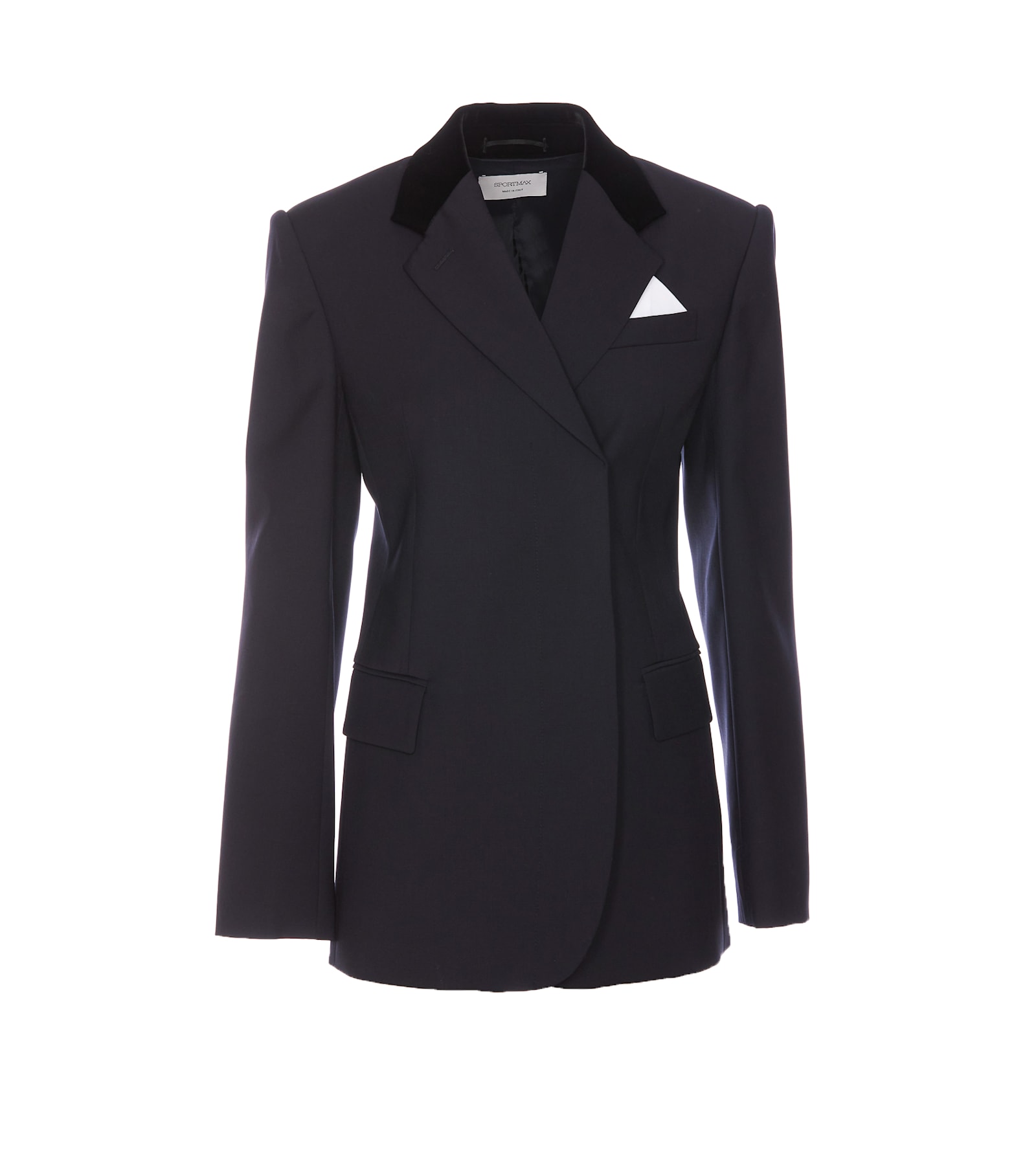 Shop Sportmax Bino Long-sleeved Jacket In Blue