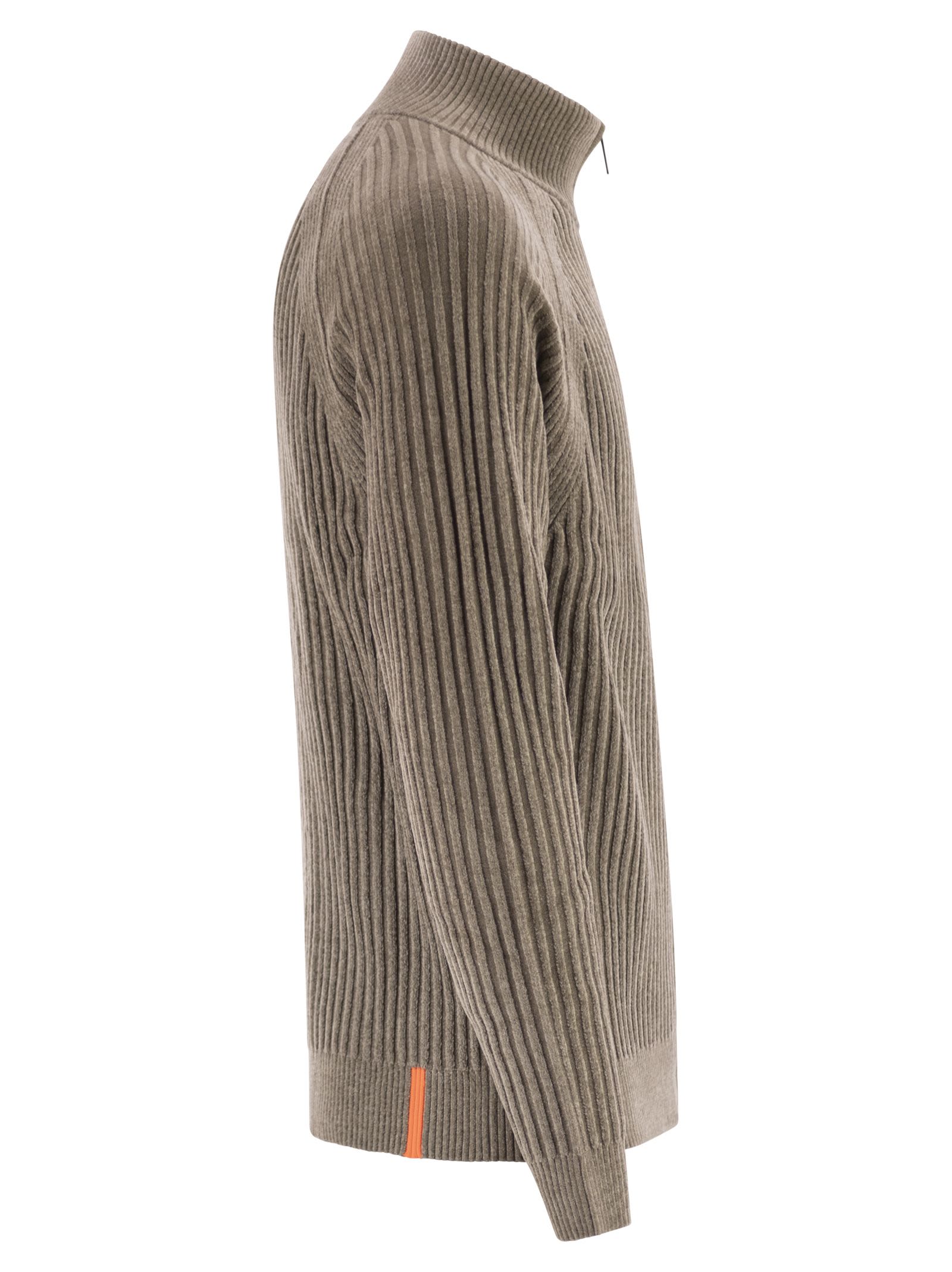 Rrd - Roberto Ricci Design Velvet Rave Full Zip Knit - Zip-up Cardigan In Brown