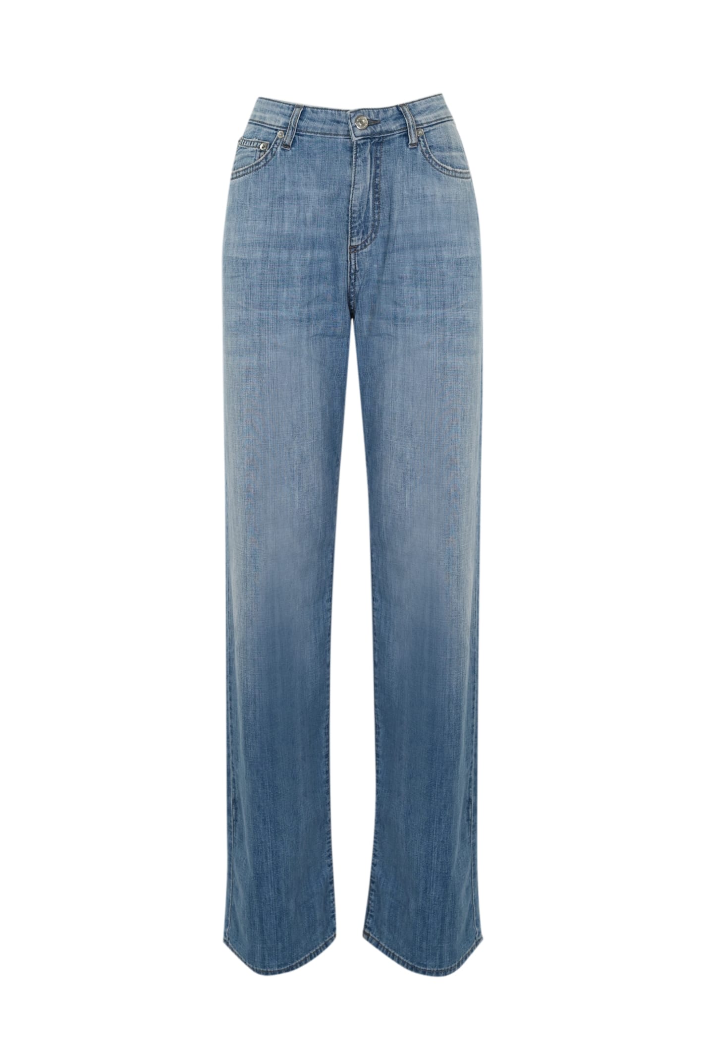 Roy Rogers Straight Cotton Jeans In Denim