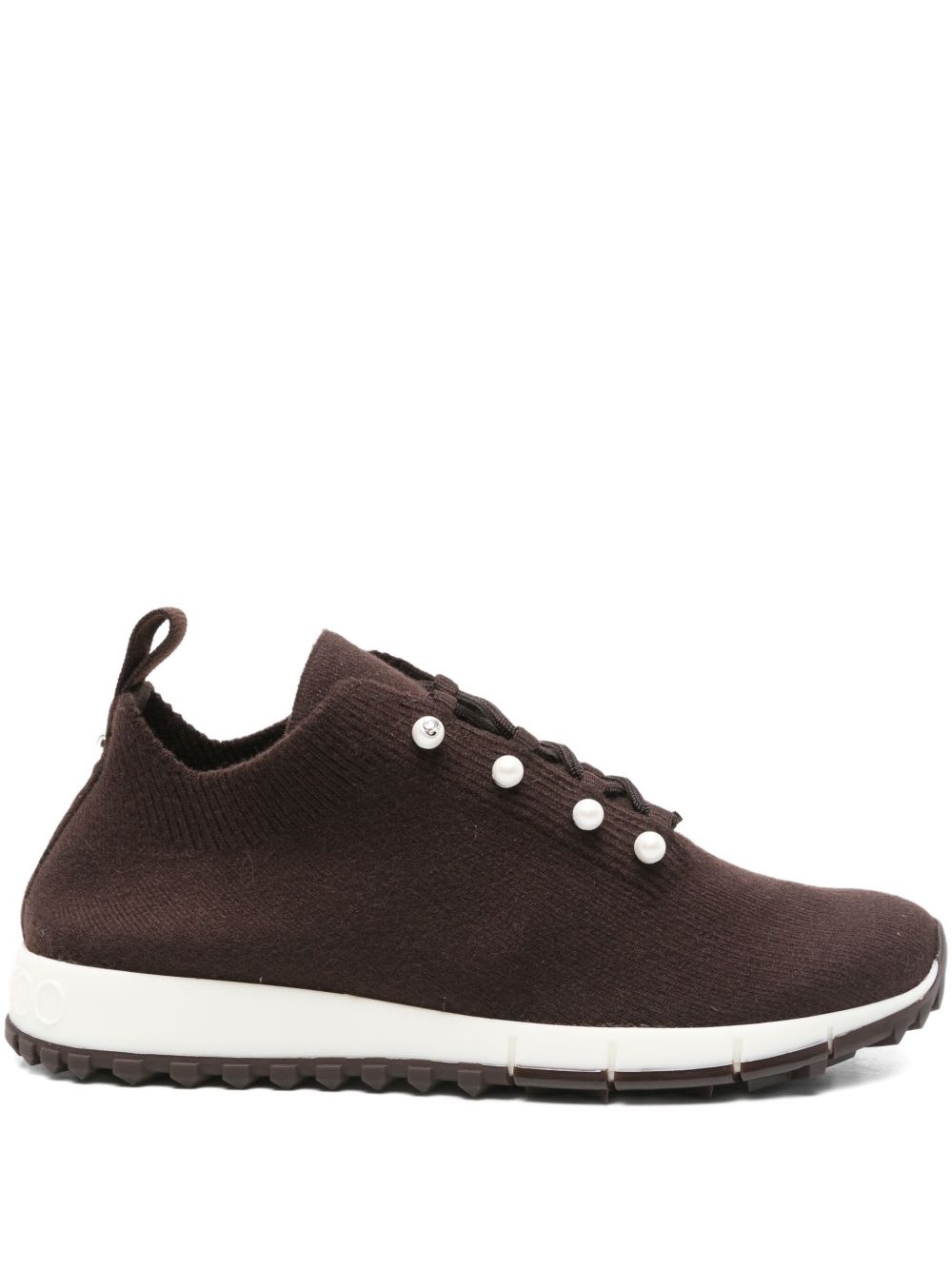 Jimmy Choo Veles Pearl Embellished Sneakers In Brown