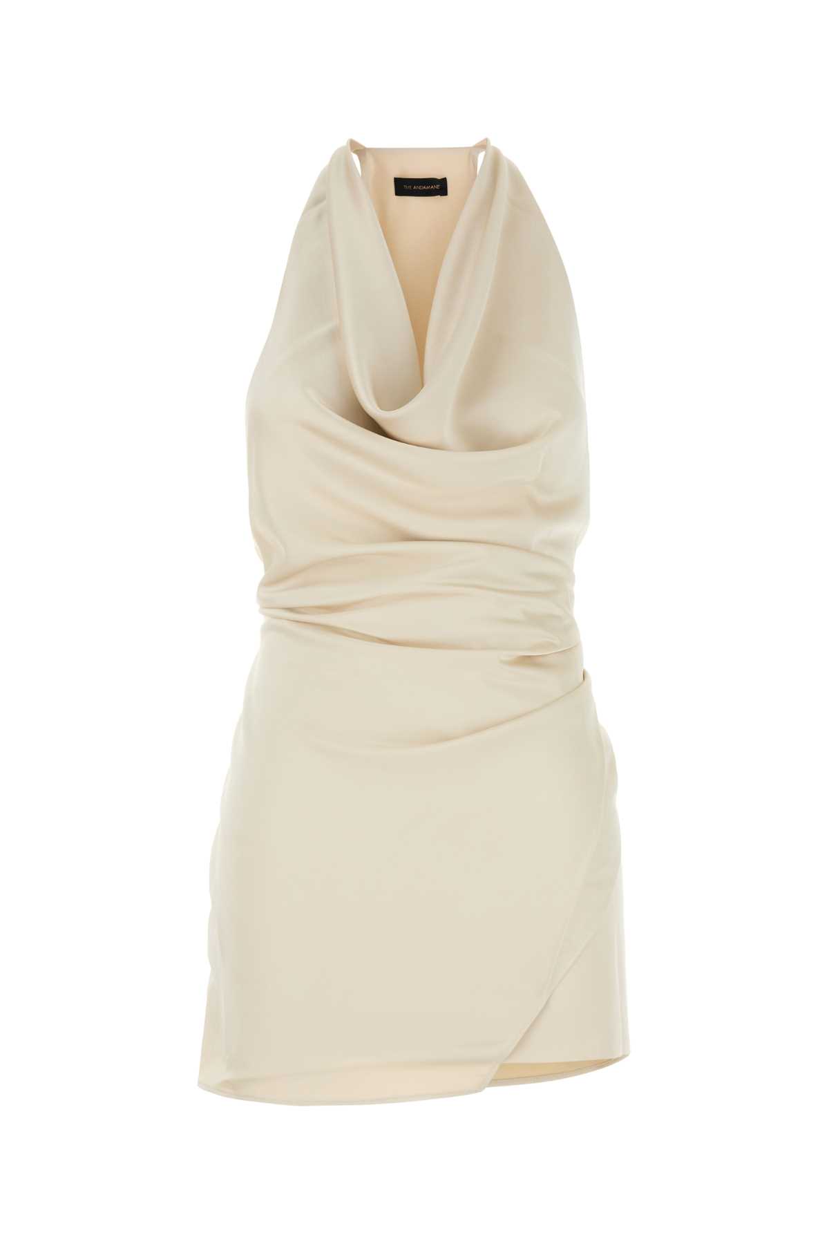 Ivory Satin Verushka Mini Dress