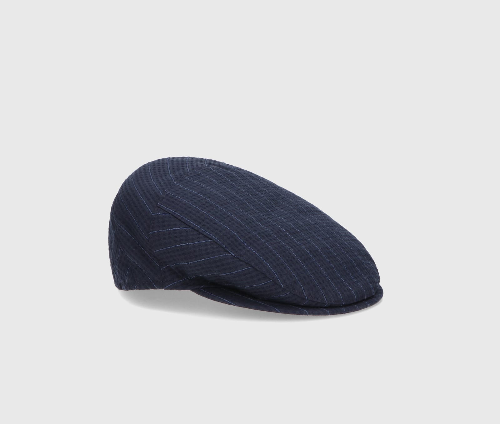 Shop Borsalino Vincenzo Soft Flat Cap In Black/light Blue Stripes