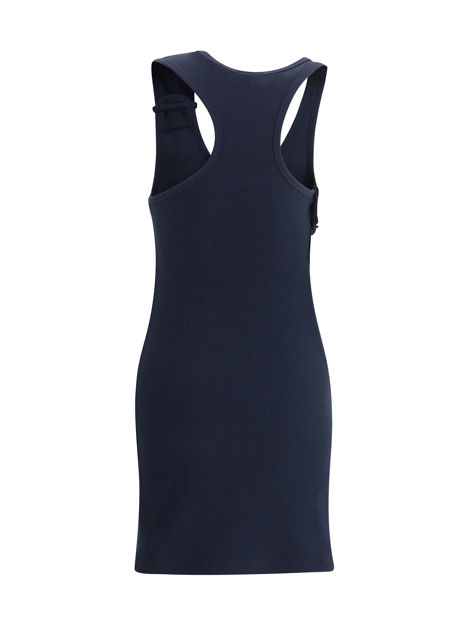 Courrèges Courreges Black Cotton Mini Dress In Navy