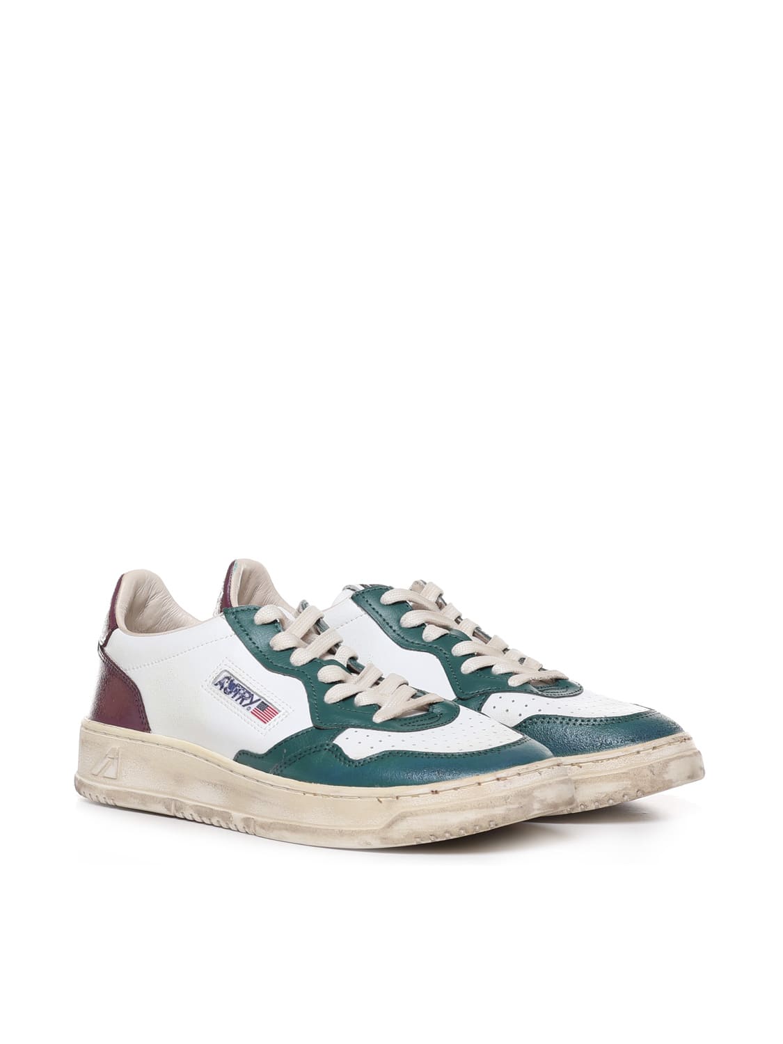 Shop Autry Super Vintage Sneakers In Used Leather In Multicolor