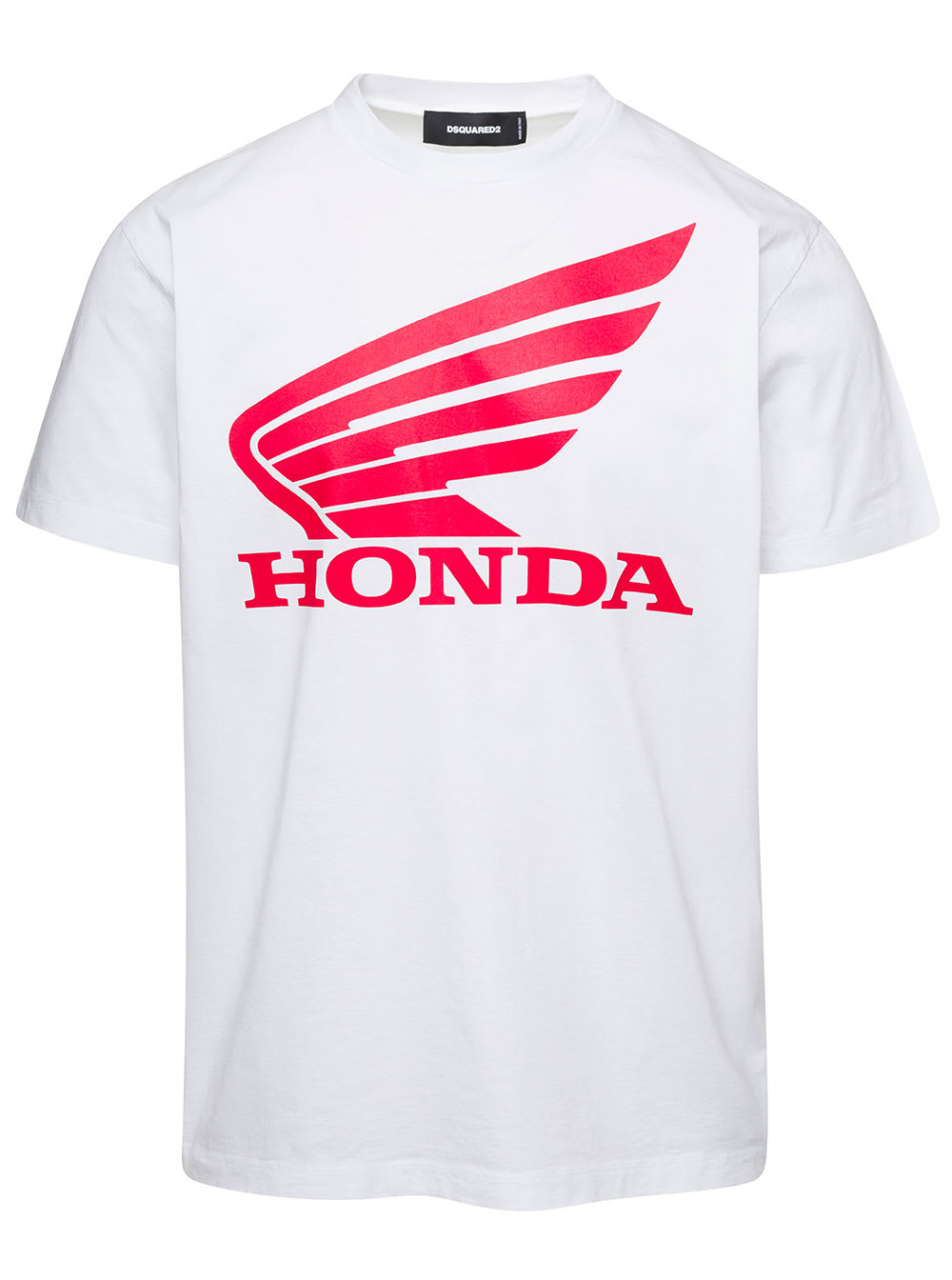 Shop Dsquared2 White Honda T-shirt With Logo Print On The Chest In Cotton Man