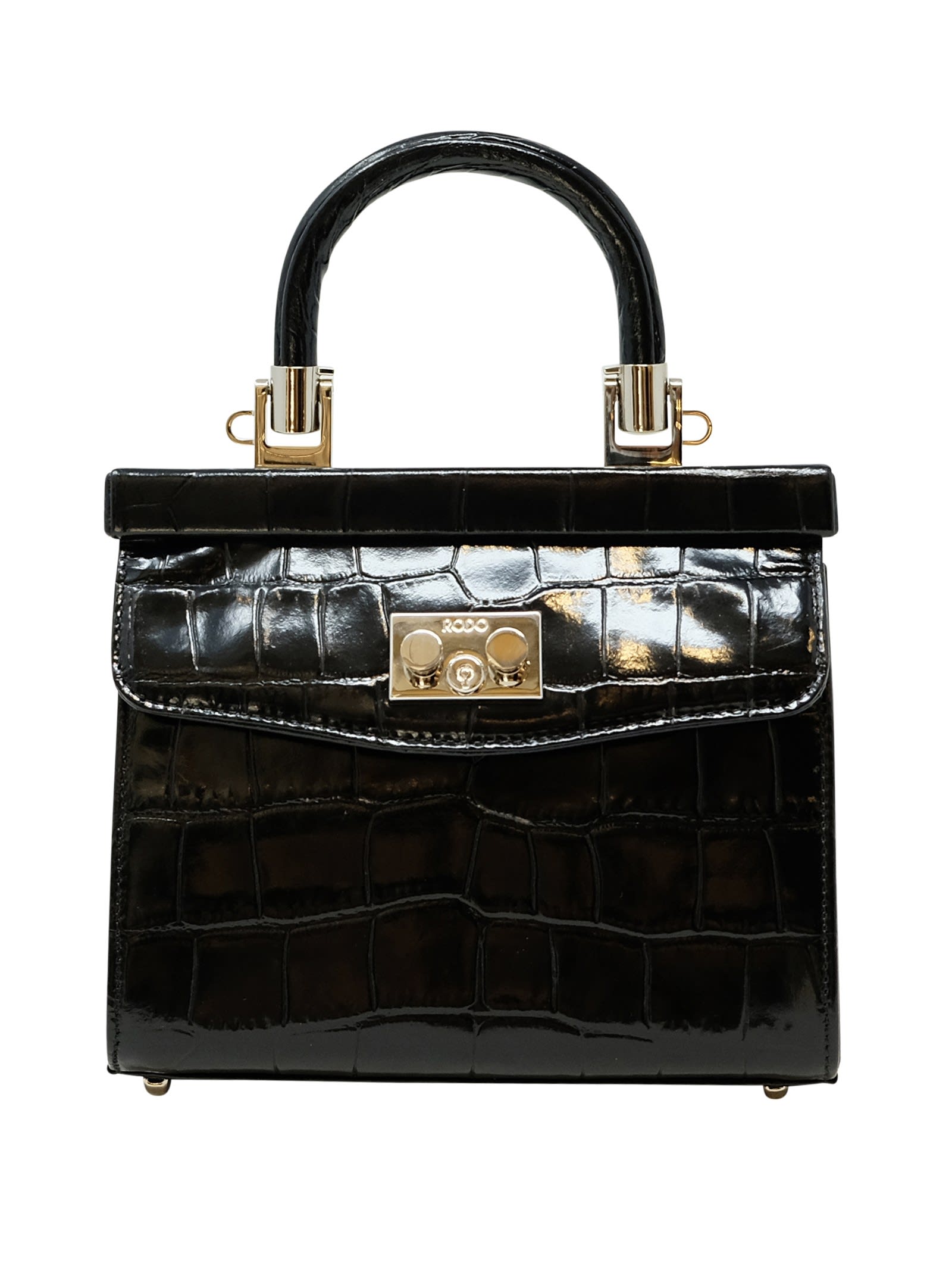 Black Croco Leather Paris Handbag