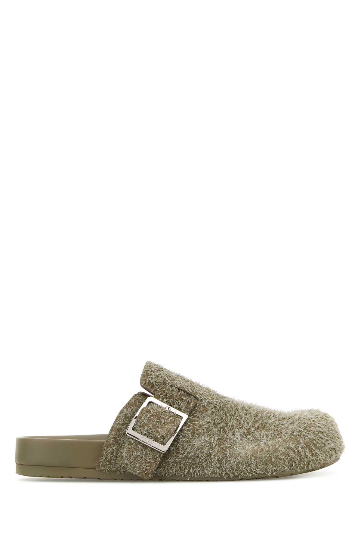 Khaki Suede Ease Buckle Slippers