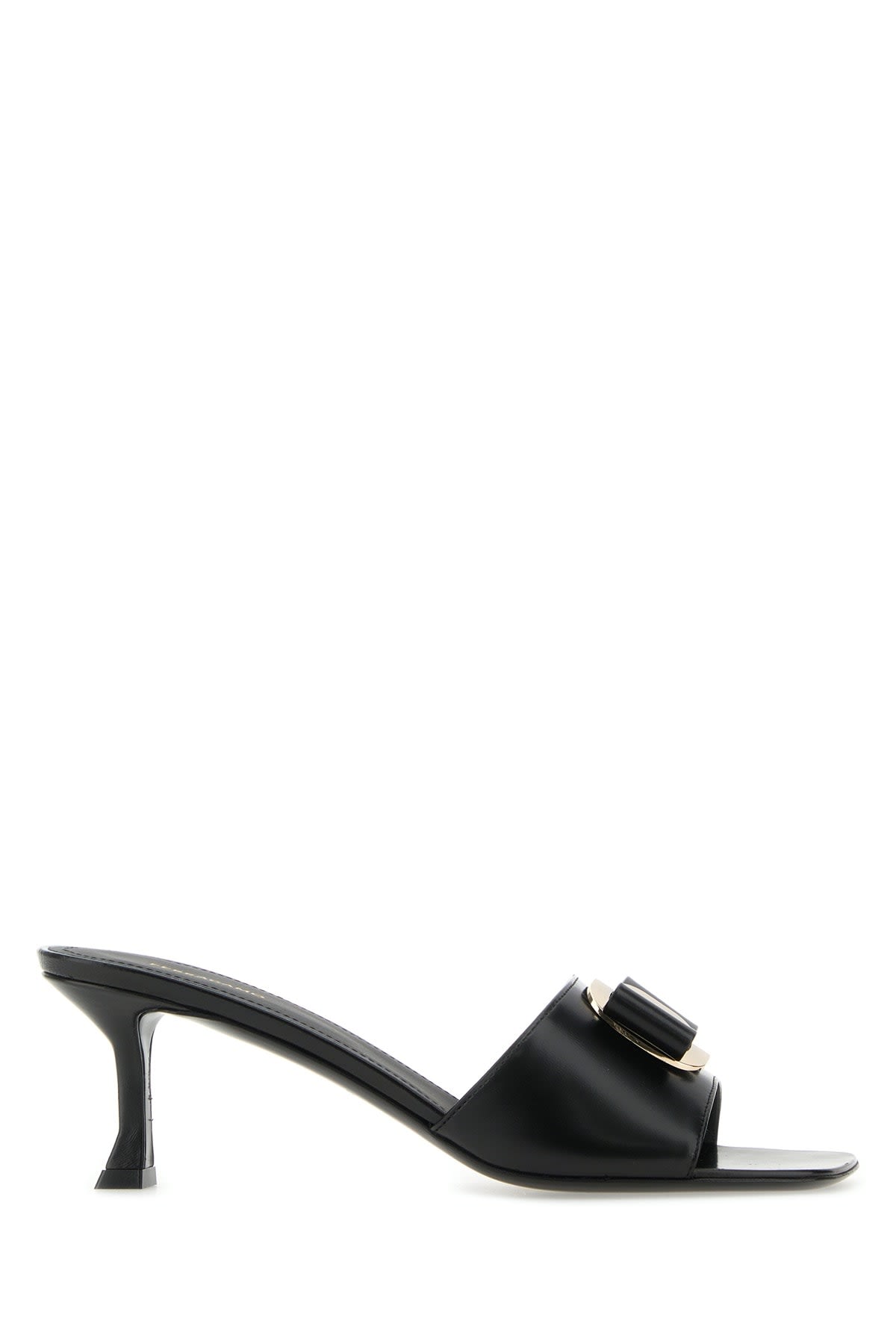 Ferragamo Zelie 55 Vara Plate Leather Sandals In Neronero