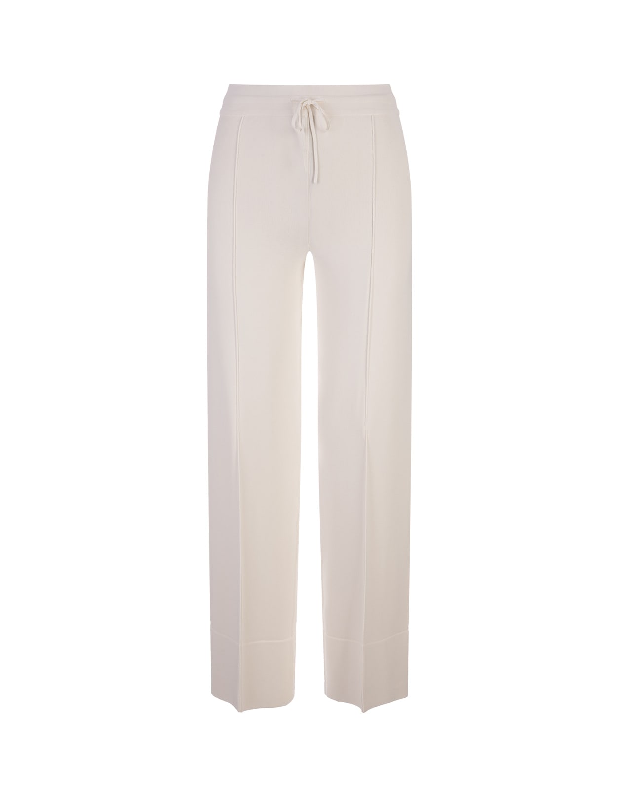 Shop Ermanno Scervino White Trousers With Drawstring