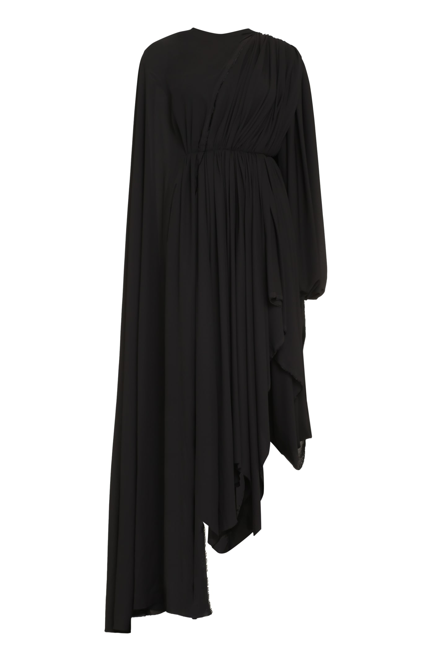Shop Balenciaga All In Crepe Dress In Black