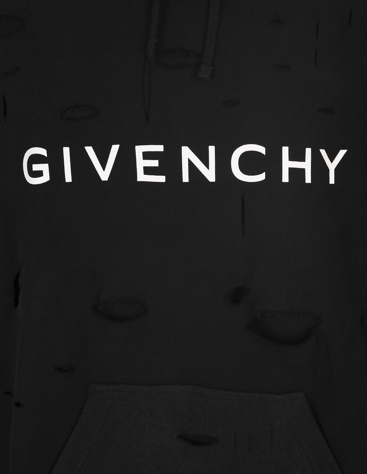 Shop Givenchy Hoodie With Black Delavé Destroyed Effect