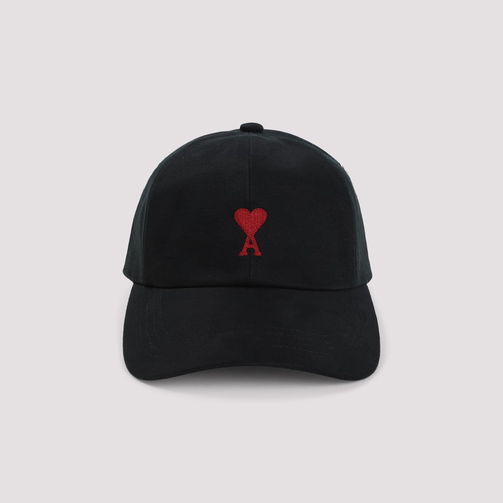 Ami Alexandre Mattiussi Red Adc Embroidery Hat In Black