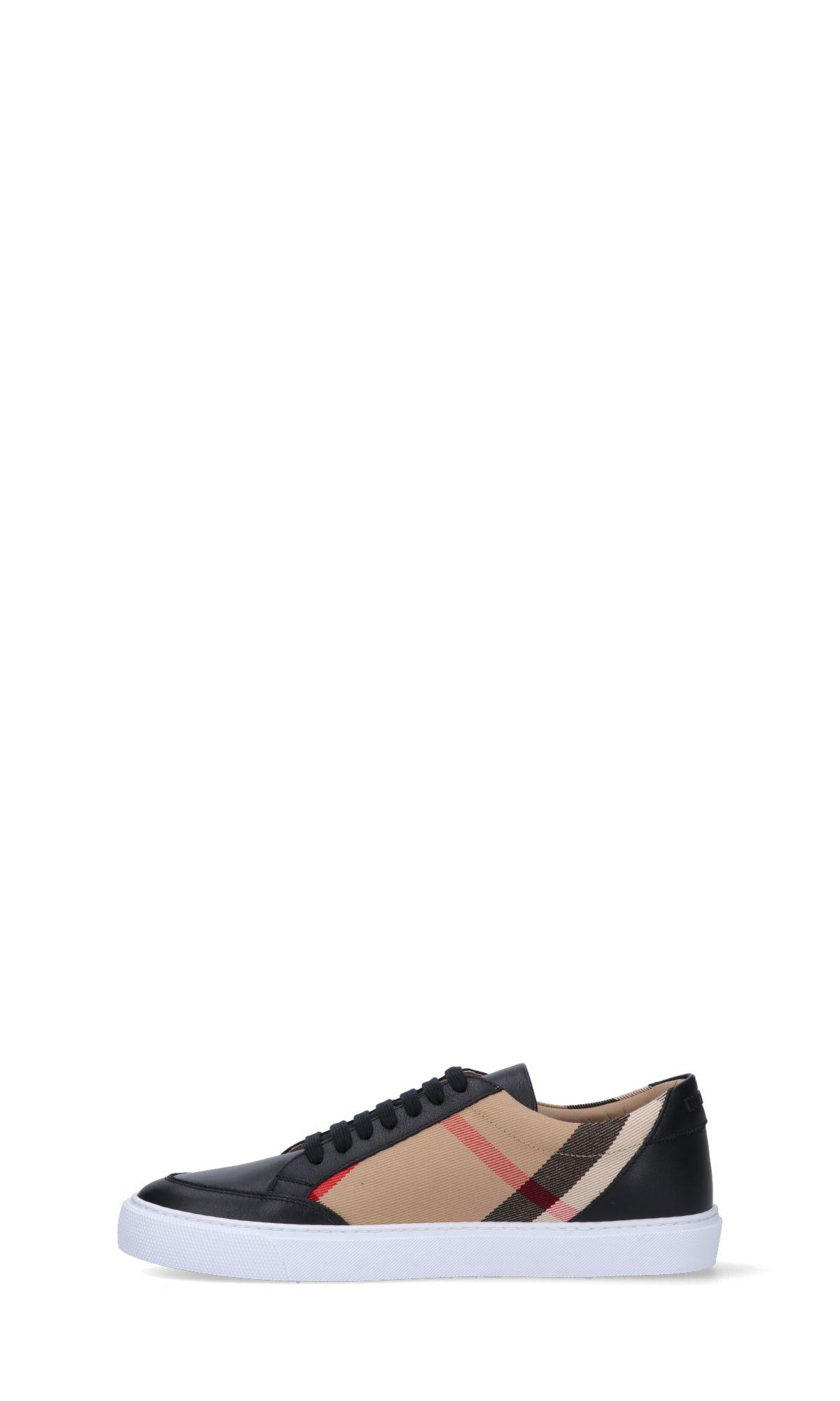 Shop Burberry House Check Sneakers In Black