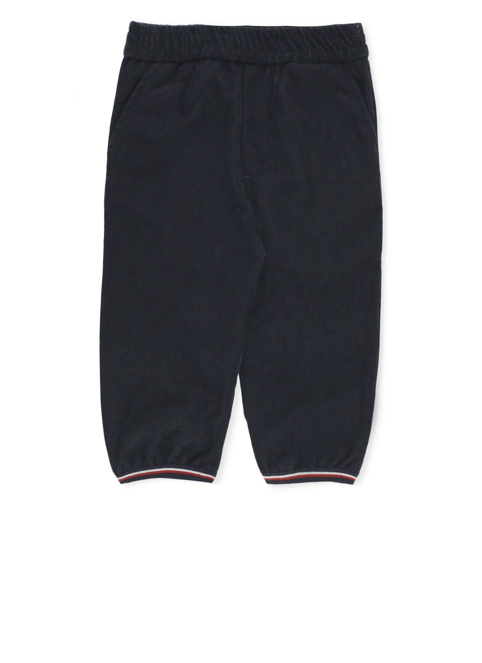 Moncler Ribbed Trousers In Blue
