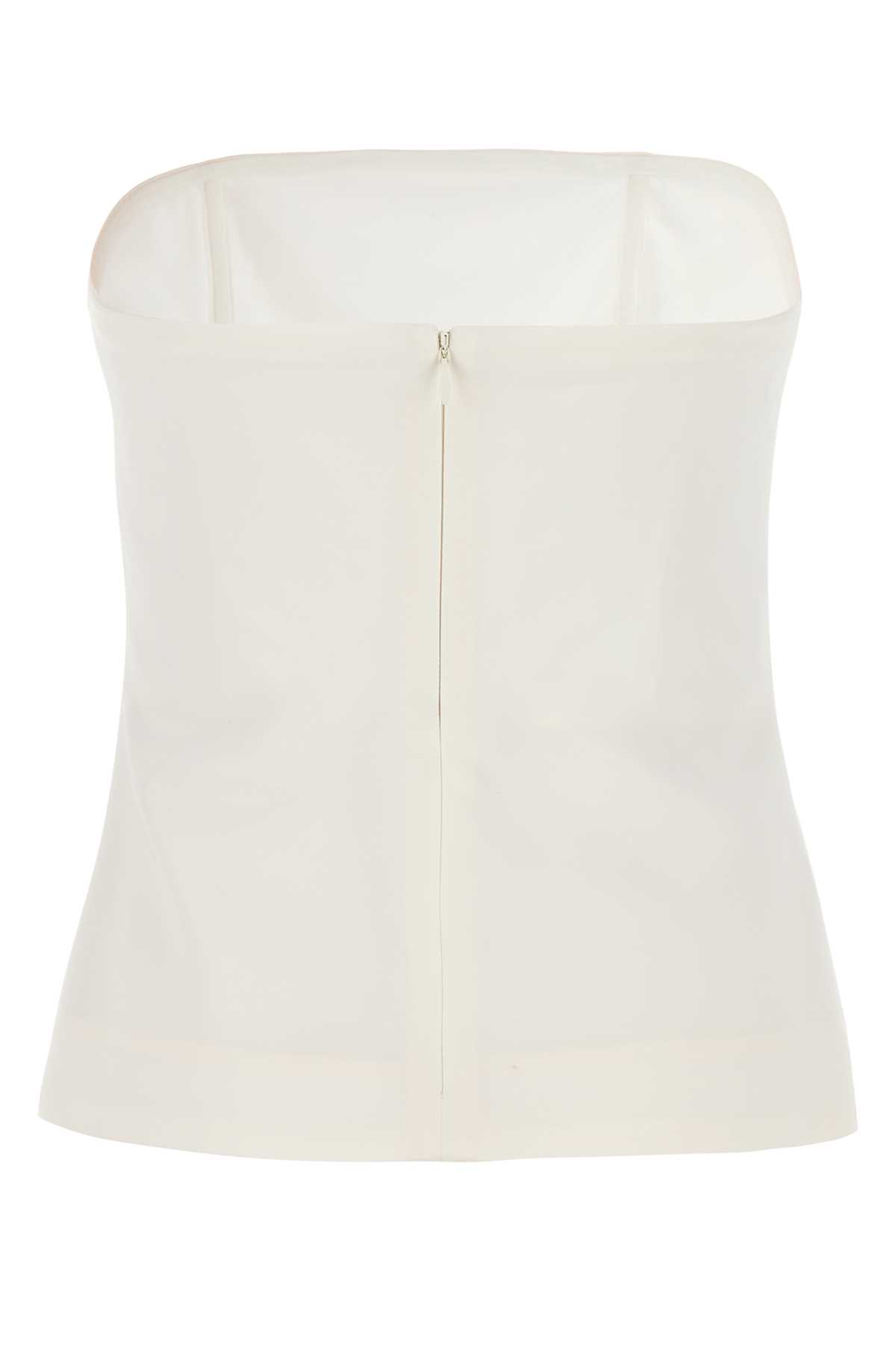 Co Strapless Stretch-crepe Bustier Top In White