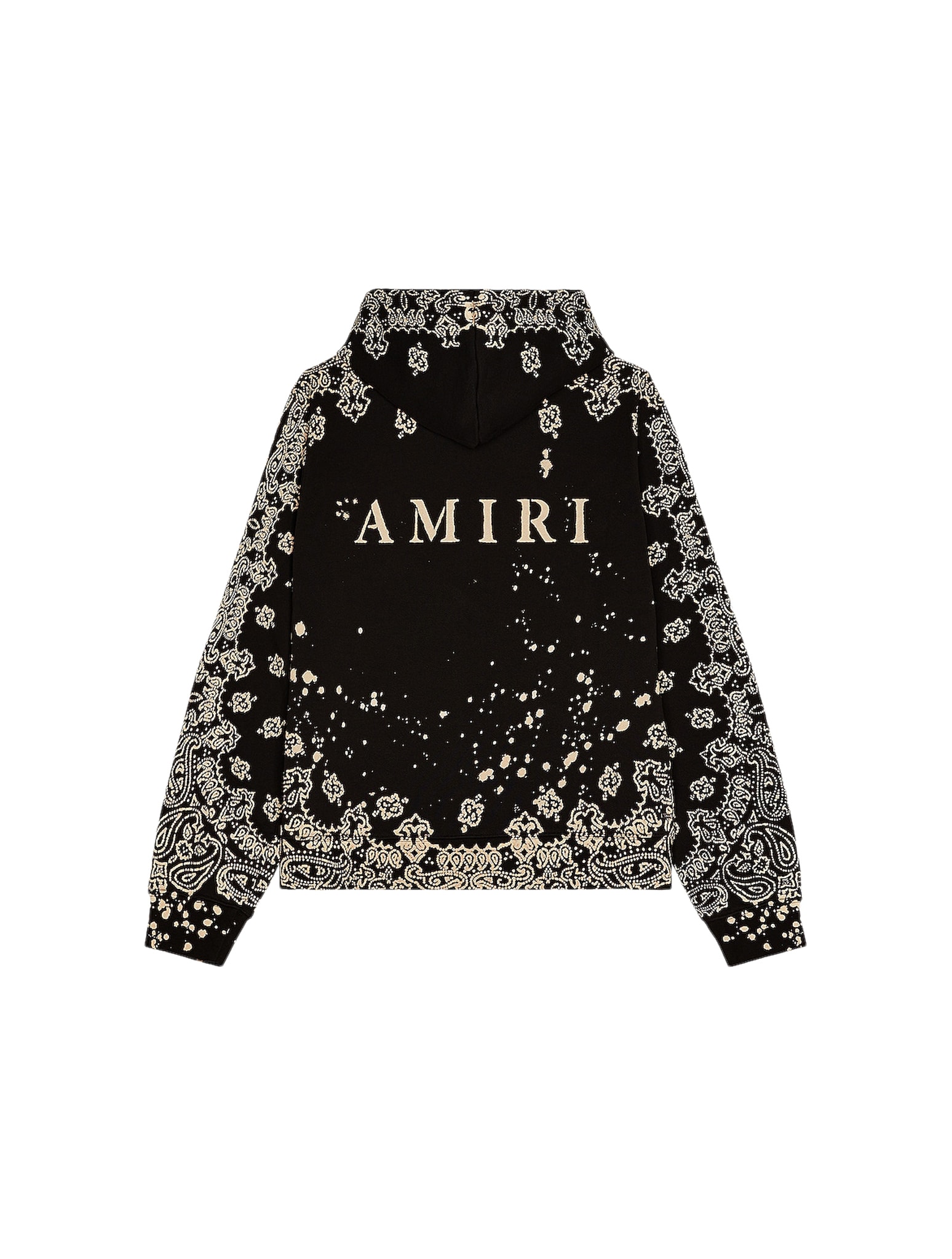 Amiri Oversize Bandana Print Bleach Splatter Hoodie In Black