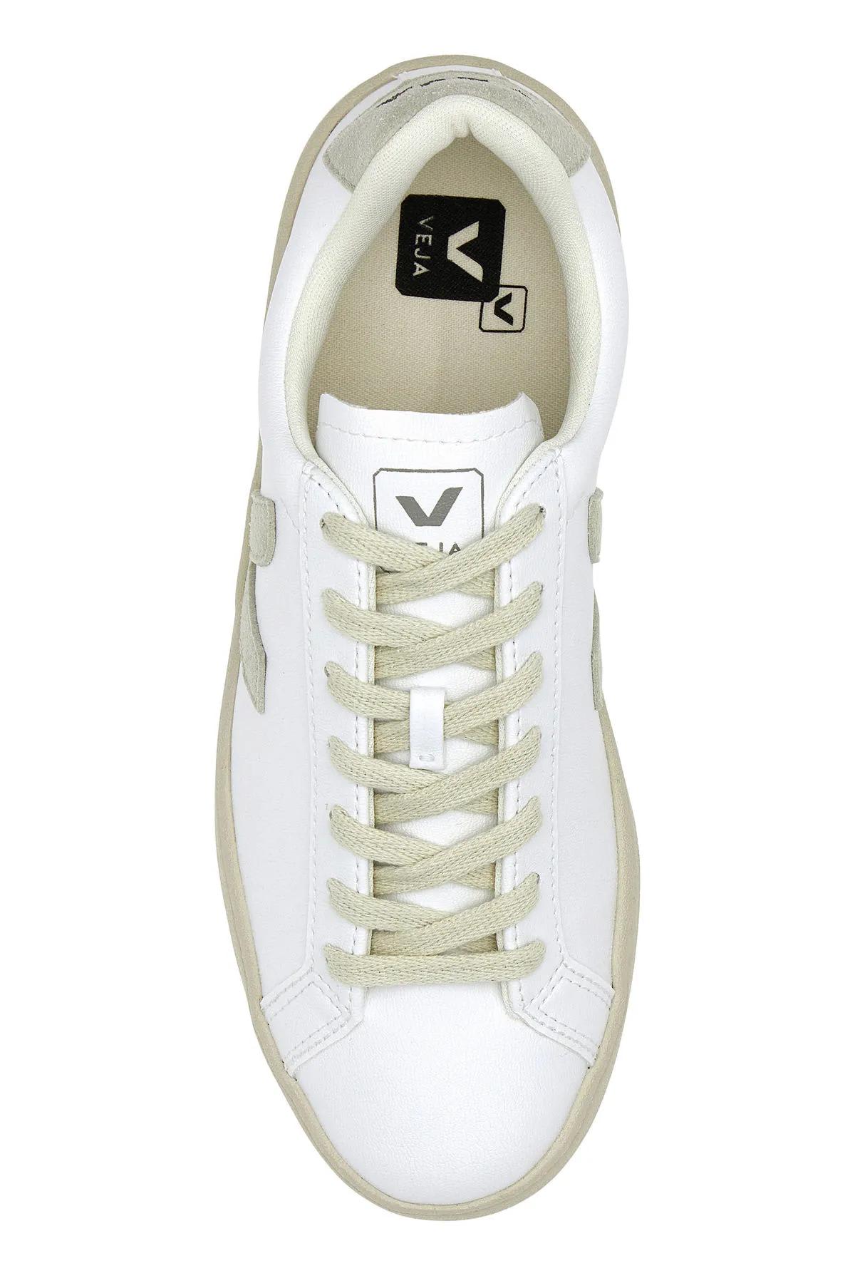 Shop Veja White Synthetic Leather Urca Sneakers In White_natural