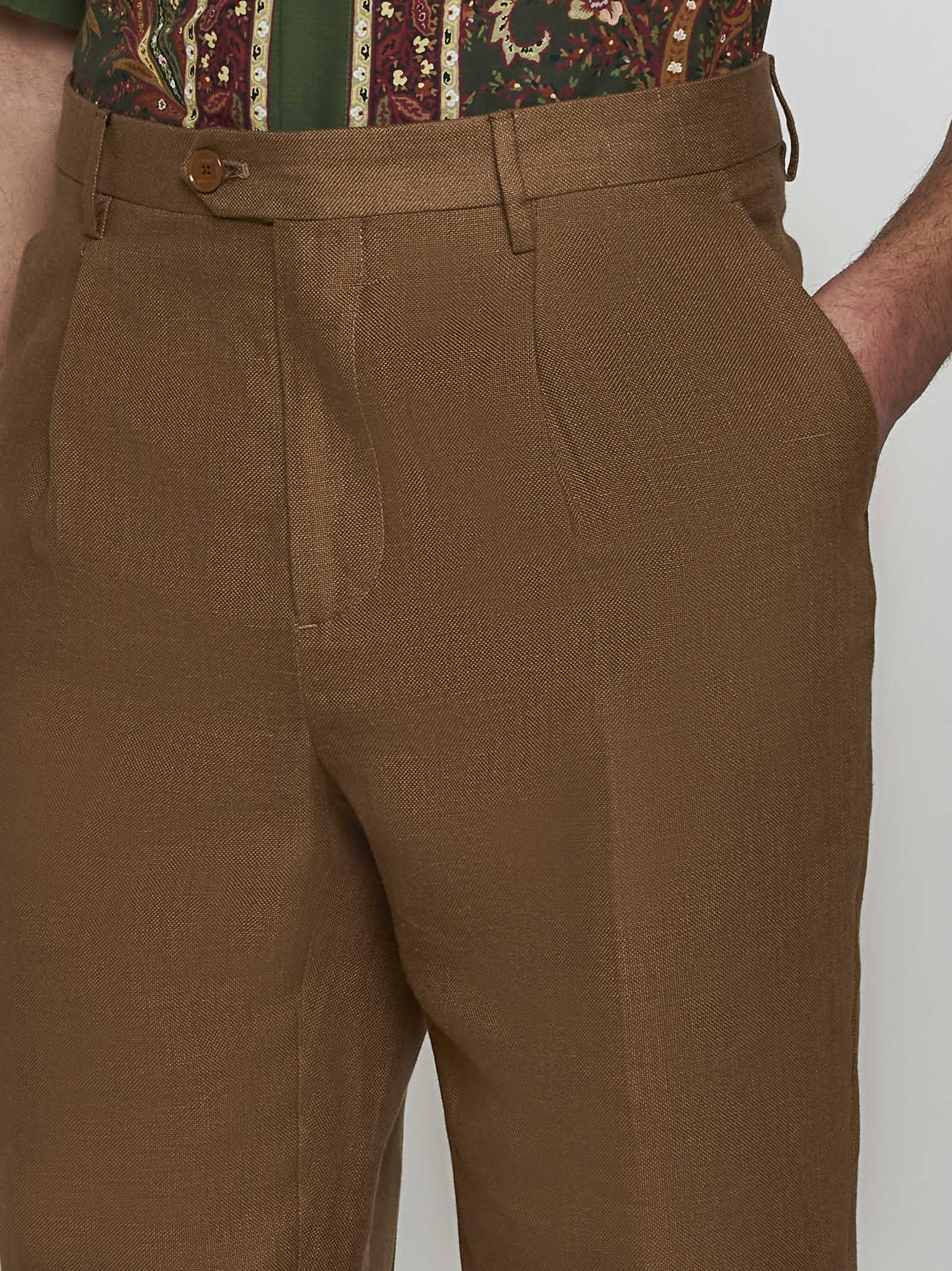 Shop Etro Linen Trousers