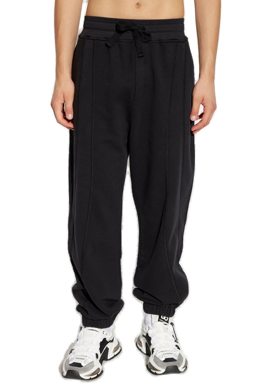 Shop Dolce & Gabbana Logo Printed Sweatpants In Nero