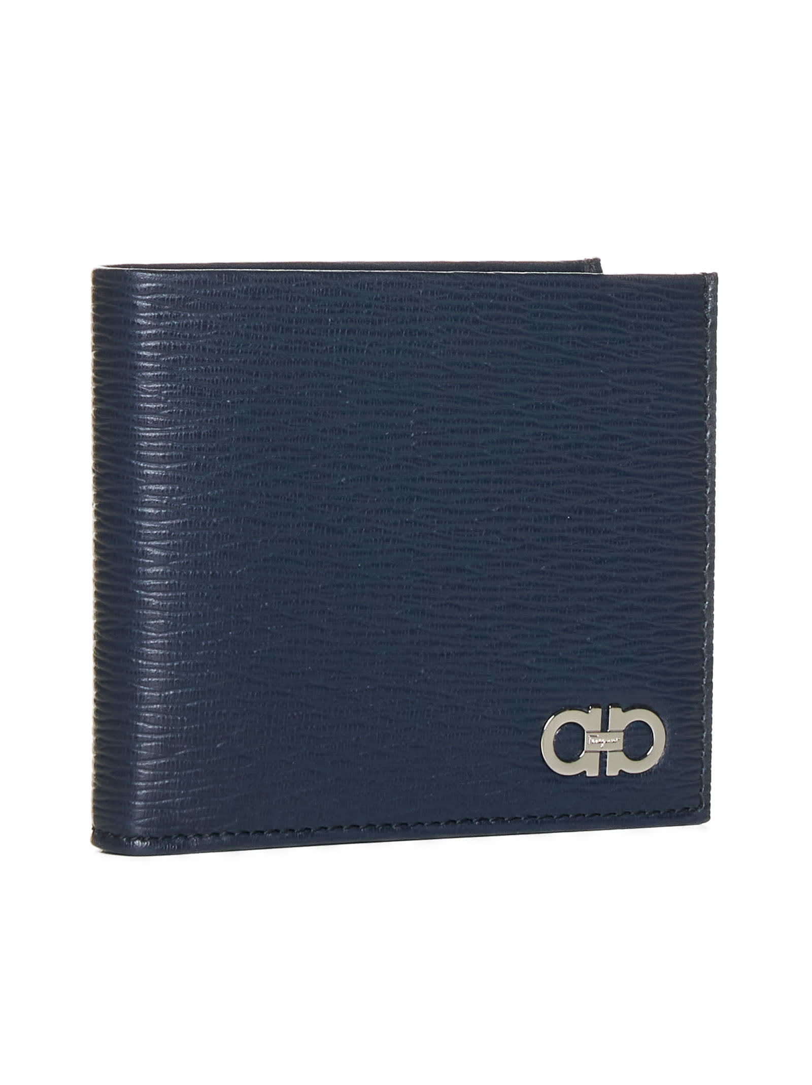 Shop Ferragamo Wallet In Deep Ocean || Nero 50 || Nero